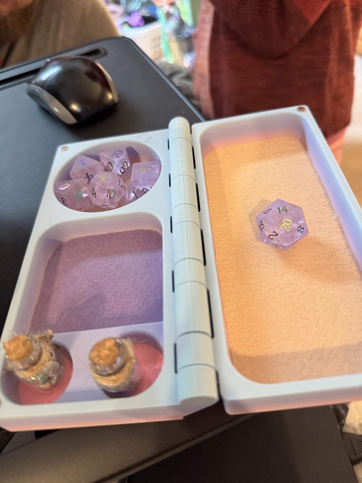 DNDND Opal Stone DND Dice Set 7PCS Gemstone D&D Die with Gorgeous Gift Case for D&D Tabletop Game (Opal) customer photo 1