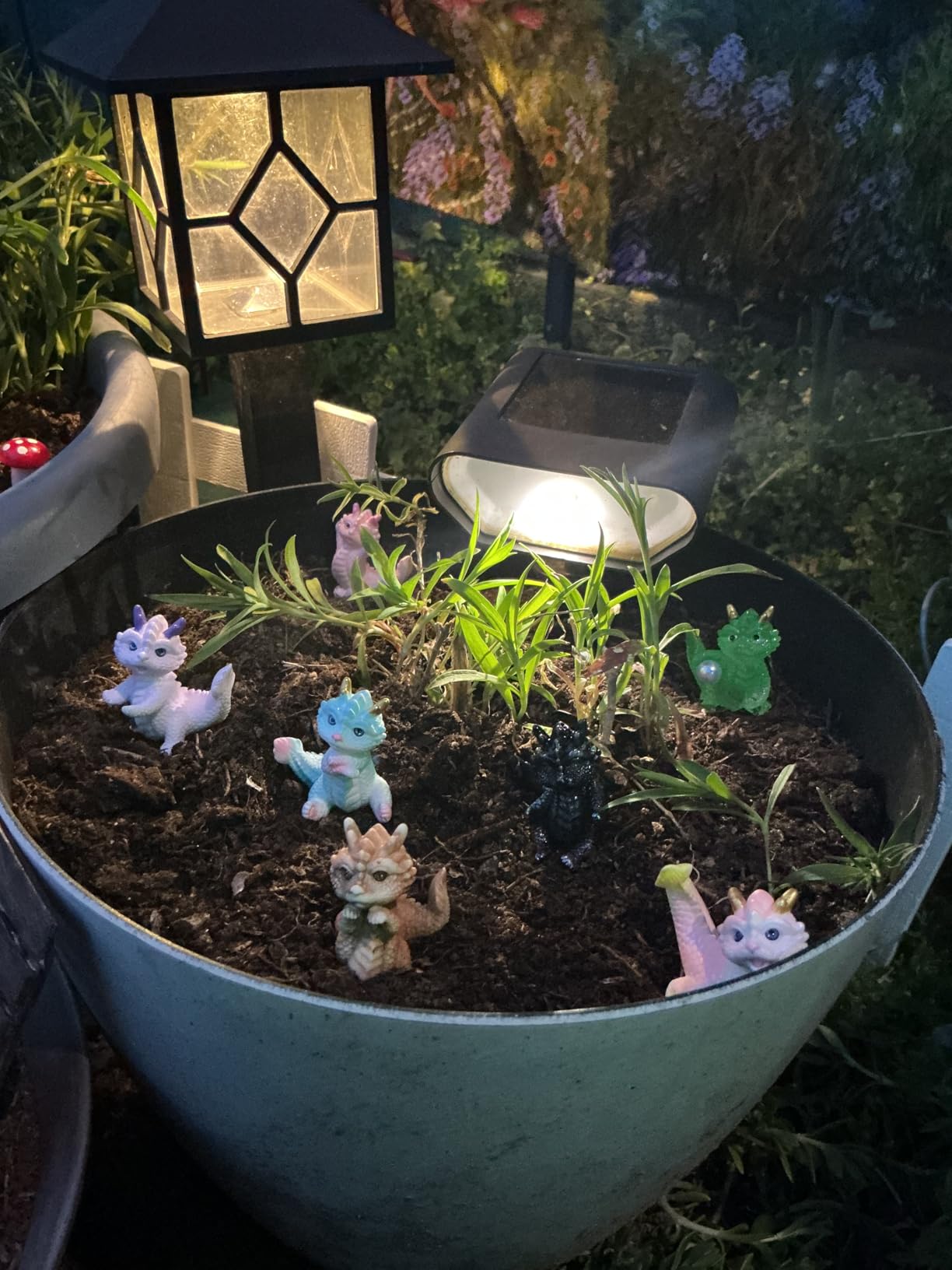 Cute Mini Baby Dragon Figurines Set, Cake Toppers, Miniature Fairy Garden Decor, Resin Loong Statues Dollhouse Ornaments, Party Favors, Photo Props, Easter Egg Stuffers customer photo 1