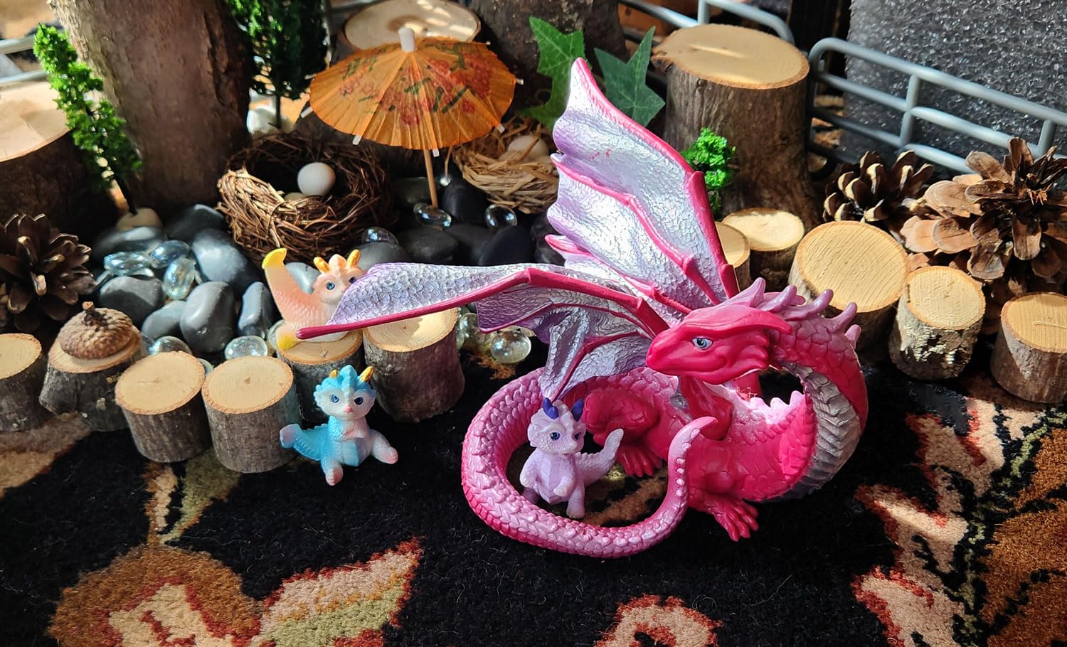 Cute Mini Baby Dragon Figurines Set, Cake Toppers, Miniature Fairy Garden Decor, Resin Loong Statues Dollhouse Ornaments, Party Favors, Photo Props, Easter Egg Stuffers customer photo 2