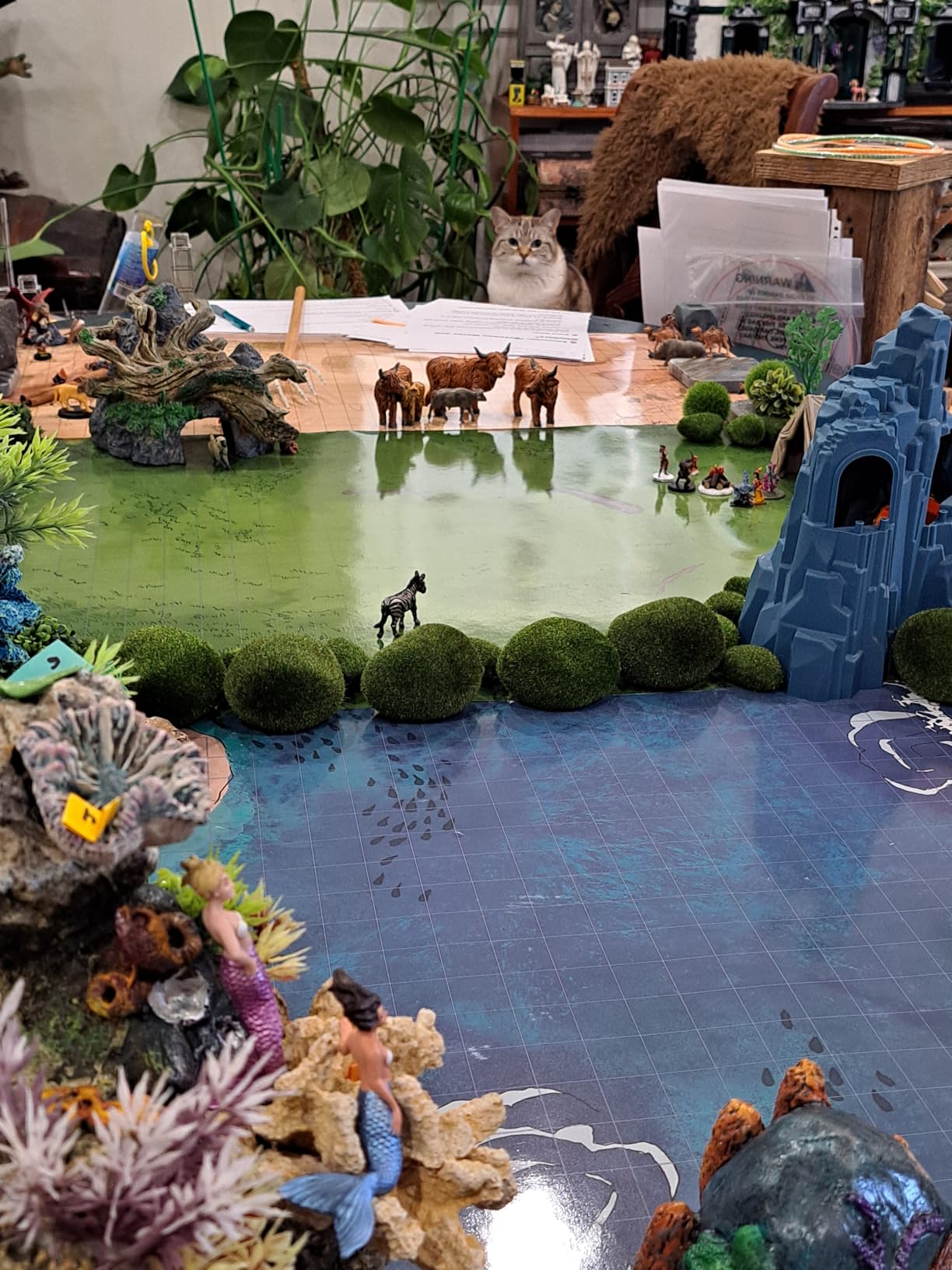 oTTRPGo 6 Pack DND Map 12 Terrain 24x36, 1 Inch Grids Dry Erase Battle Mats, Lay Flat Easier Clips, Double-Sided customer photo 1