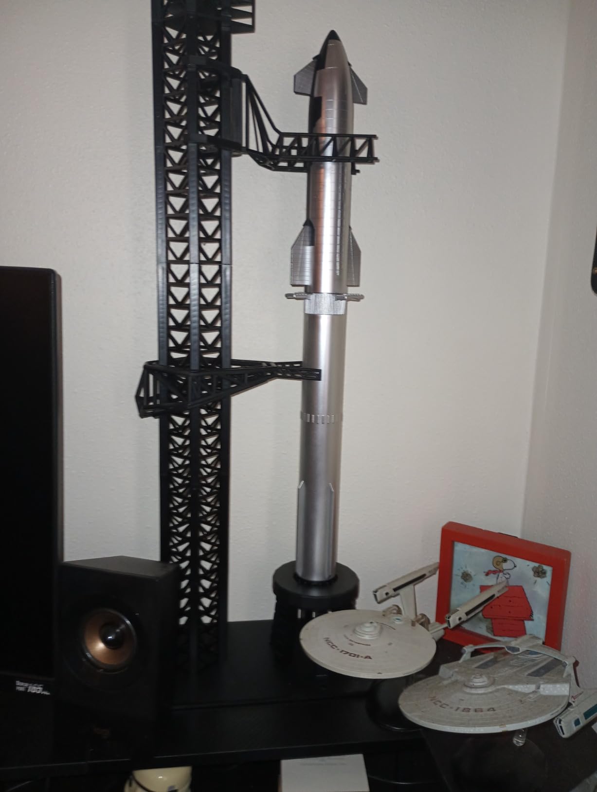 SpaceX 1/200 Starship Rocket Model Set NASA Gifts - Dragon Spacecraft Heavy Falcon 9 Booster Launcher with Metallic Texture - Desktop Ornament, Aerospace Collectible Gift for Adults Space Lover customer photo 1