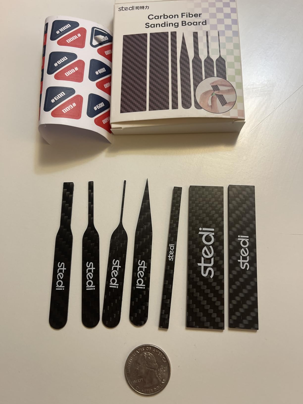 stedi Carbon Fiber Sanding Sticks, Hobby Model Tools, 7-piece Set (3