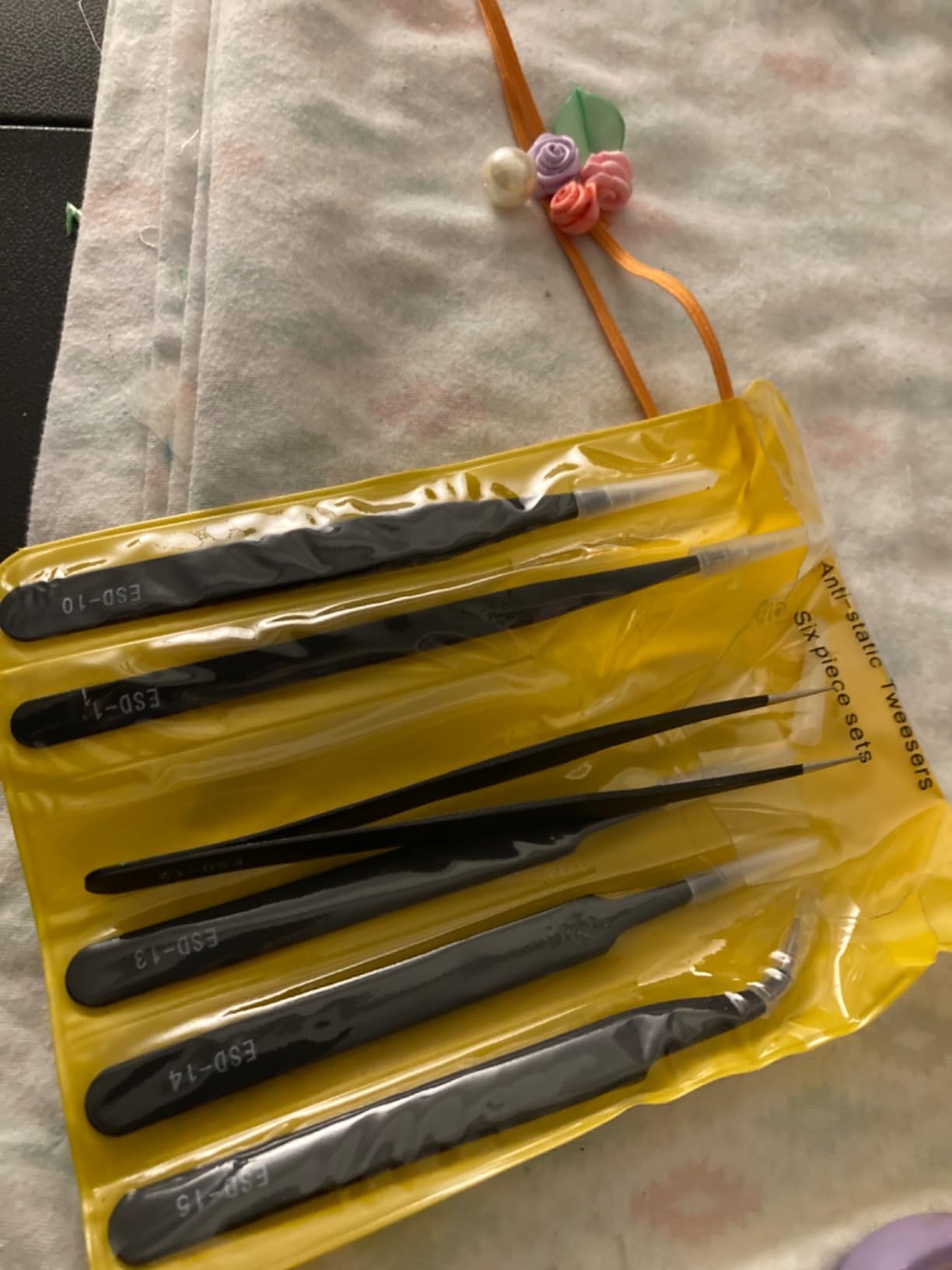 6 Pcs Precision Tweezers Set, Premium Anti-Static Stainless Steel Tweezer, ESD Curved of Tweezers for Electronics, Craft, Laboratory Work, Jewelry-Making customer photo 1