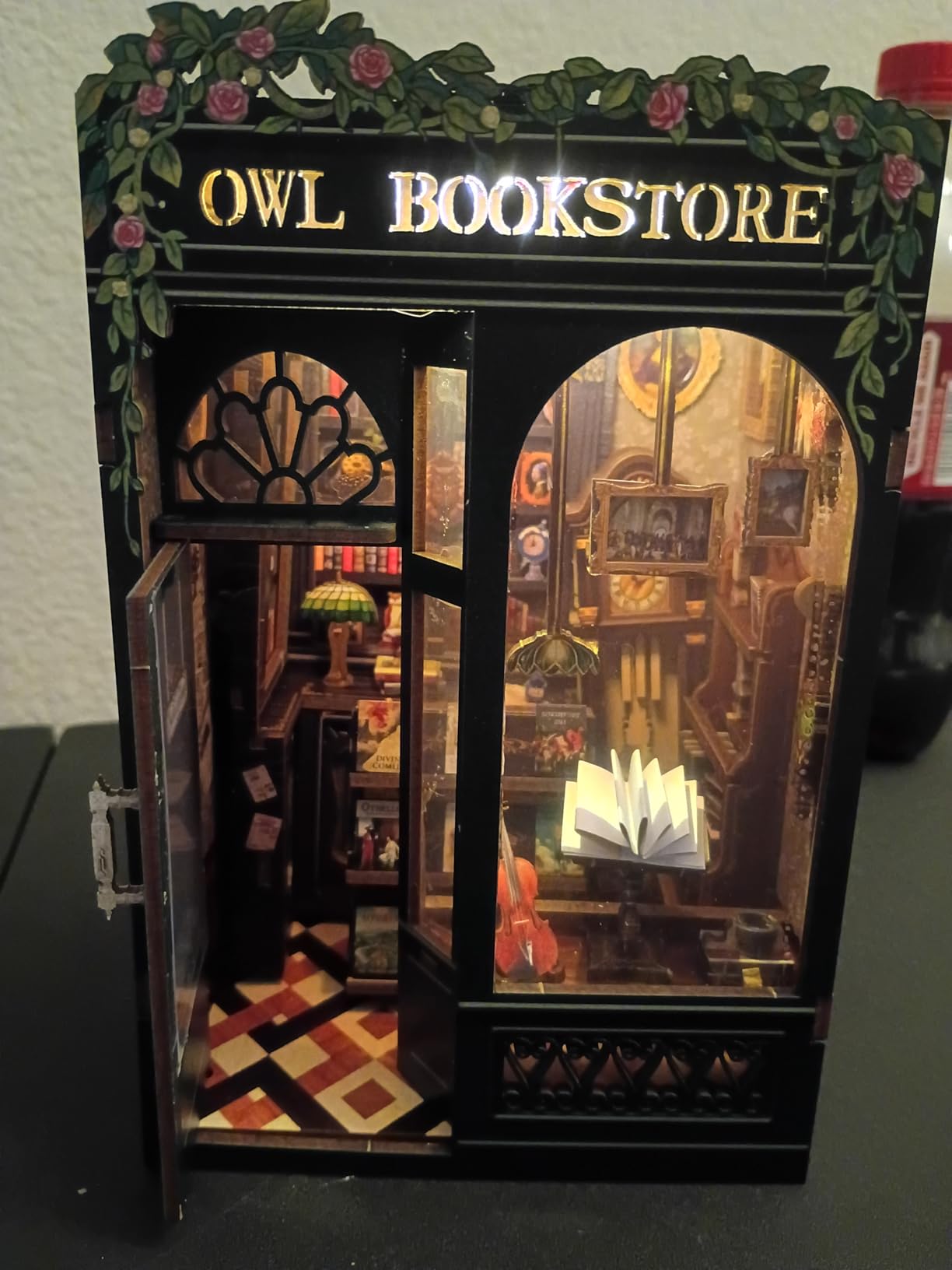 CUTEBEE Book Nook Kit - DIY Miniature House Kit for Adults, Teens and Beginners, Dollhouse Booknook Library Tiny House Bookshelf Decor 3D Wooden Puzzle, Gifts for Family, Friends (Owl Bookstore) customer photo 2