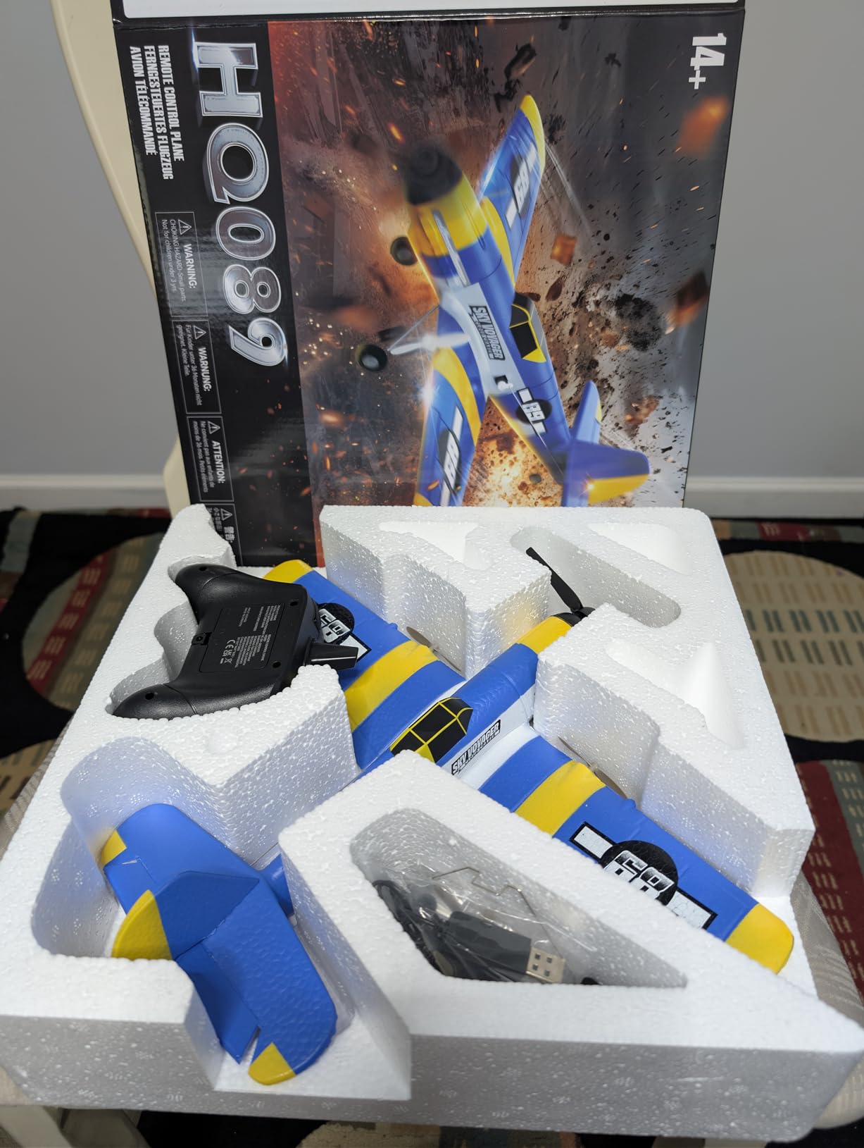 BEZGAR HQ089 RC Plane, Drones for Kids, 6-axis Gyro Remote Control Airplane, RC Helicopter, Easy Control for Beginners Toys with Colorful LED Navigation Lights customer photo 1