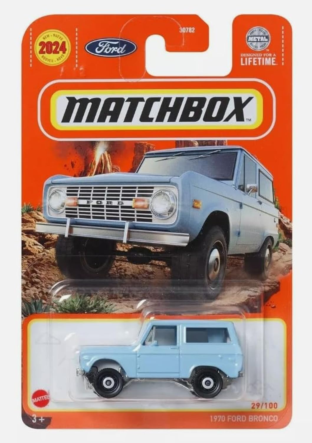 Matchbox 1970 Ford Bronco, Light Blue, 1:64 Die-Cast Vehicle, 29/100 customer photo 1