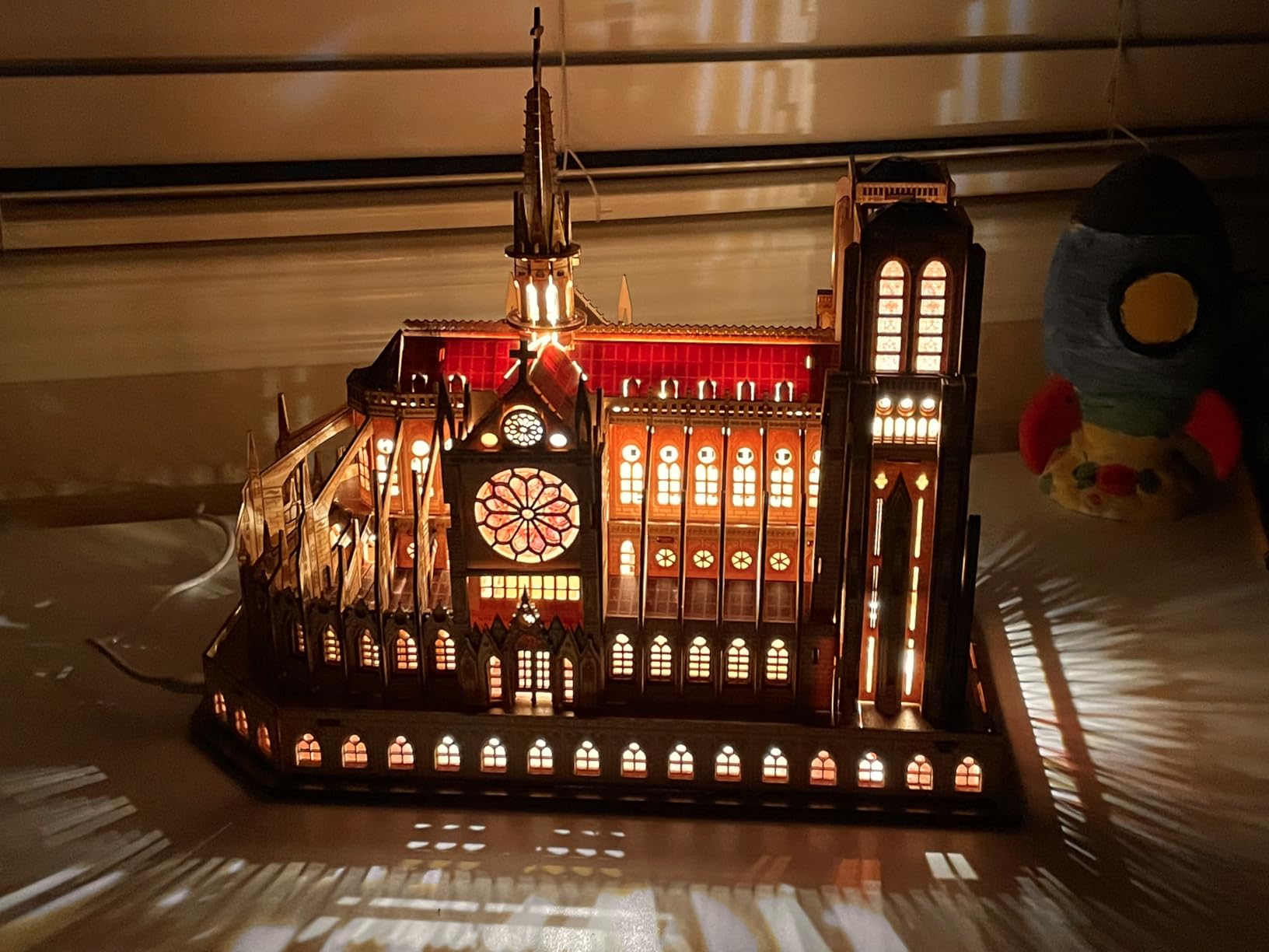 FUNPOLA LED 3D Wood Puzzle - Notre Dame de Paris Architecture Model-Night Edition with LED Lighting- DIY Building Model Craft Kit, Architecture Building Set customer photo 2