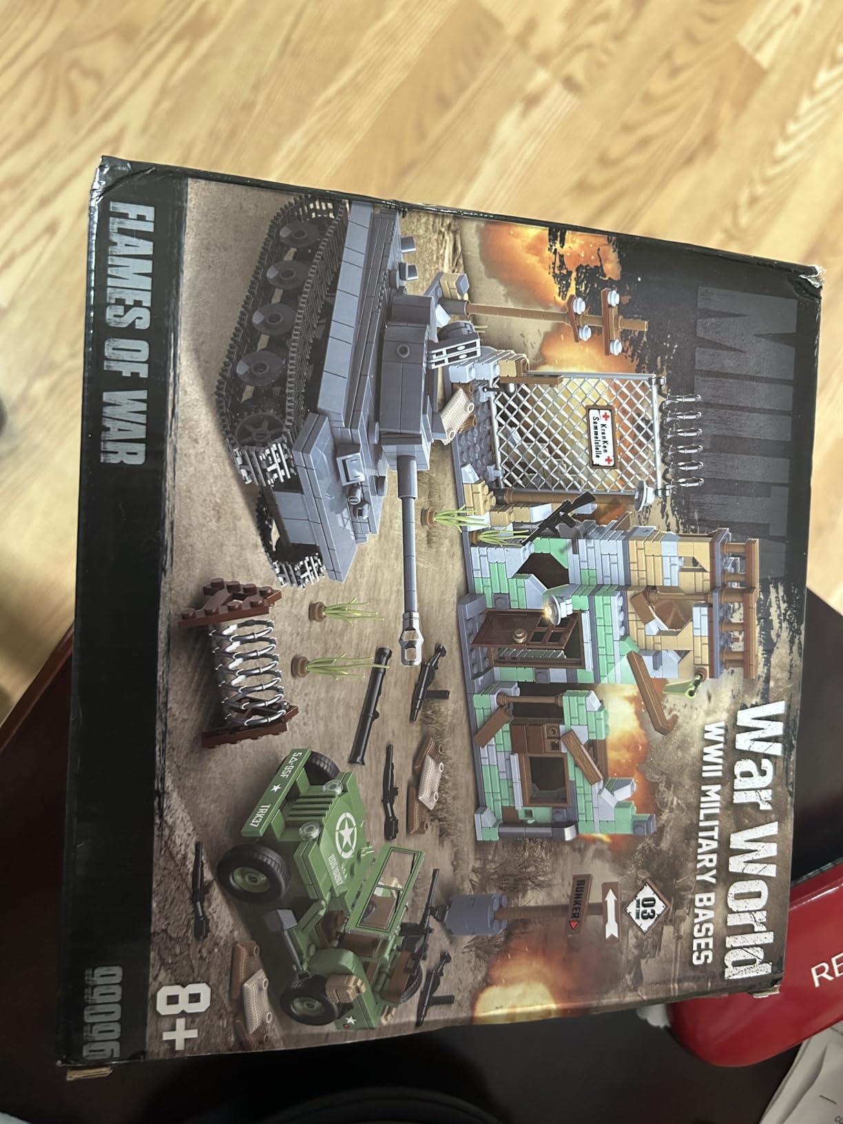 WW2 Military Base Building Sets Compatible with Lego - German Tiger Tank, US Willys MB Vehicle, Bombed House, 295 Pieces customer photo 1
