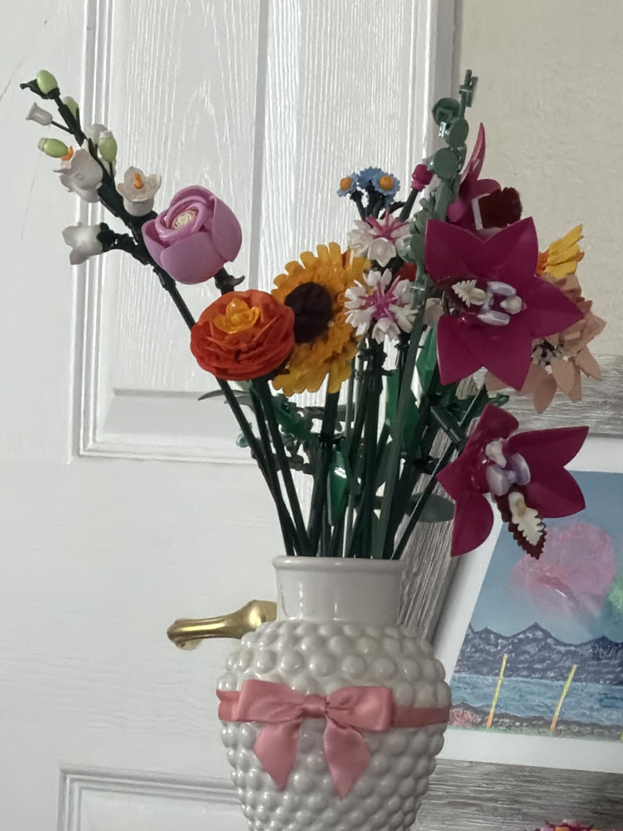 LEGO Botanicals Pretty Pink Flower Bouquet Building Set for Adults - Gifts for Mothers Day - Artificial Flowers for Decor or Table Display - 10342 customer photo 2