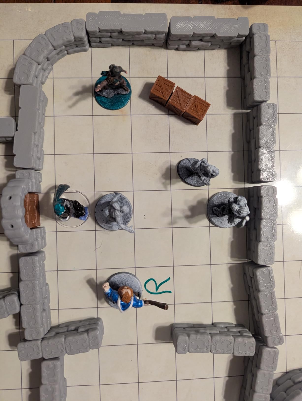 Dungeon Walls 40pcs 28mm Miniature RPG Terrain Modular System DND Terrain Building Accessories for Tabletop RPG Role Playing Scenes, Gift of Christmas Halloween for DM (Expansion Pack 1) customer photo 1