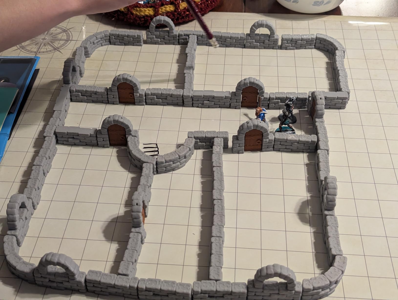 Dungeon Walls 40pcs 28mm Miniature RPG Terrain Modular System DND Terrain Building Accessories for Tabletop RPG Role Playing Scenes, Gift of Christmas Halloween for DM (Expansion Pack 1) customer photo 2
