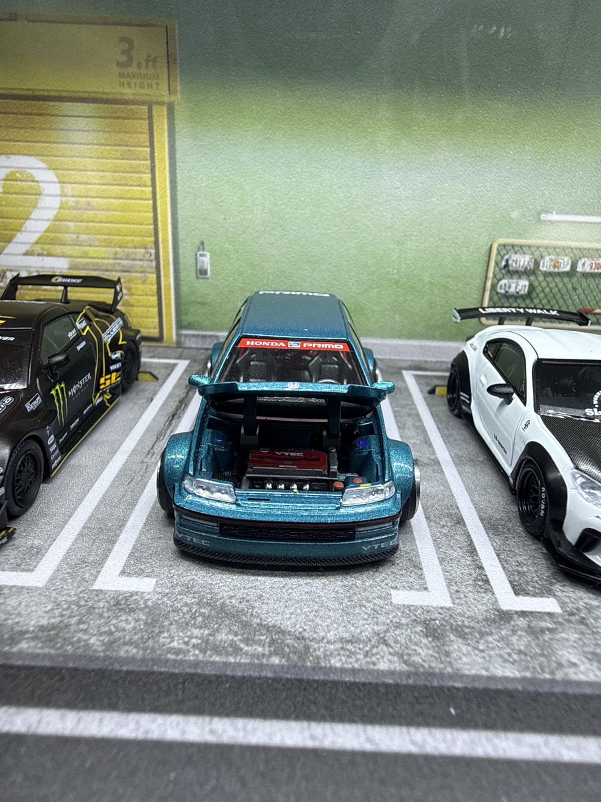 True Scale Miniatures Model Car Compatible with Honda Civic (EF) Kaido Works V1 Tahitian Green Limited Edition 1/64 Diecast Model Car Kaido House KHMG126 customer photo 1