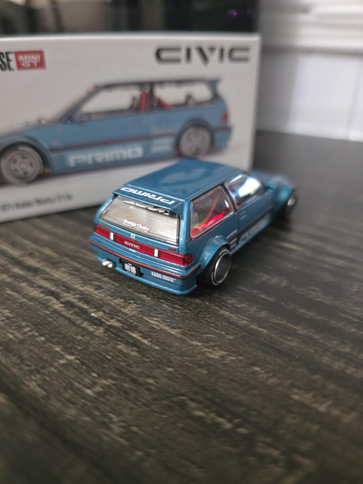 True Scale Miniatures Model Car Compatible with Honda Civic (EF) Kaido Works V1 Tahitian Green Limited Edition 1/64 Diecast Model Car Kaido House KHMG126 customer photo 2
