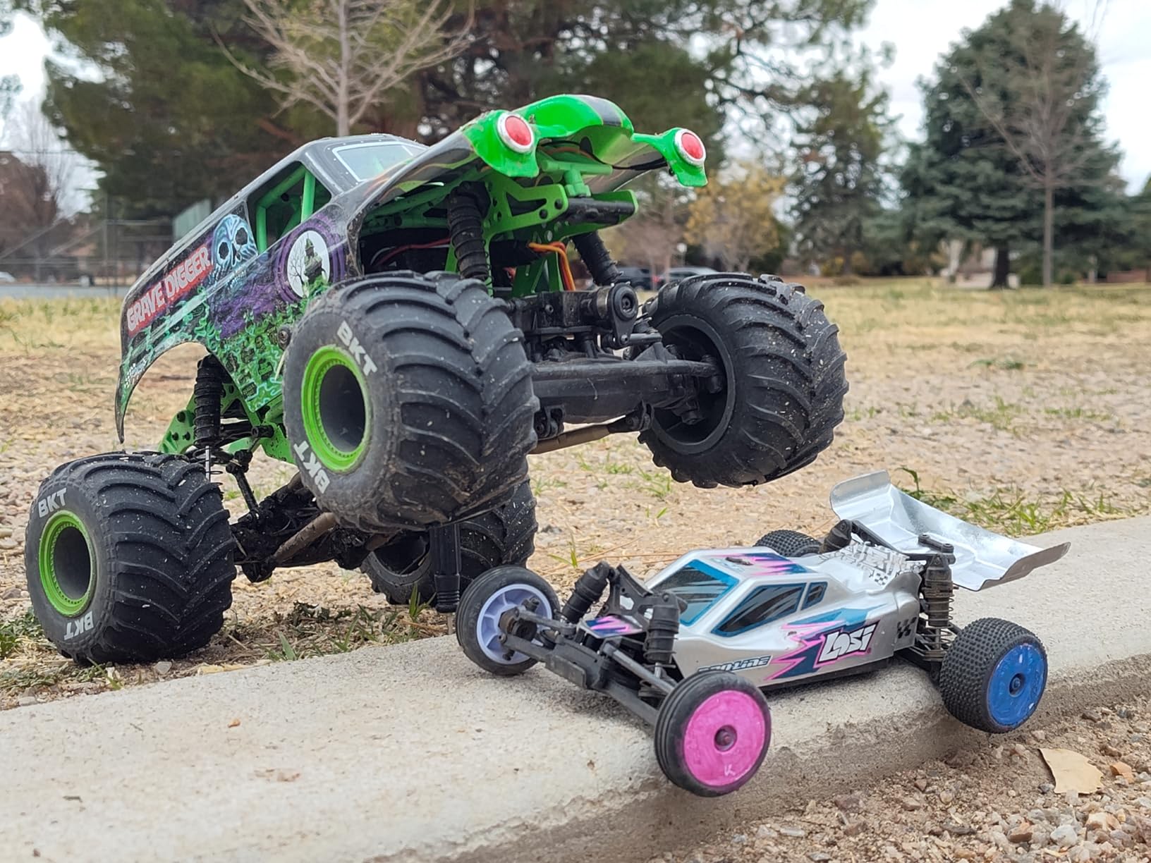 GOUPRC 12mm Hex RC Wheel Tires Set, 3.26 * 1.67 Inches 4PCS Swamp Claw Mud Terrain Tires Accessories for 1/14 1/16 RC Car Crawler Buggy Truck customer photo 1