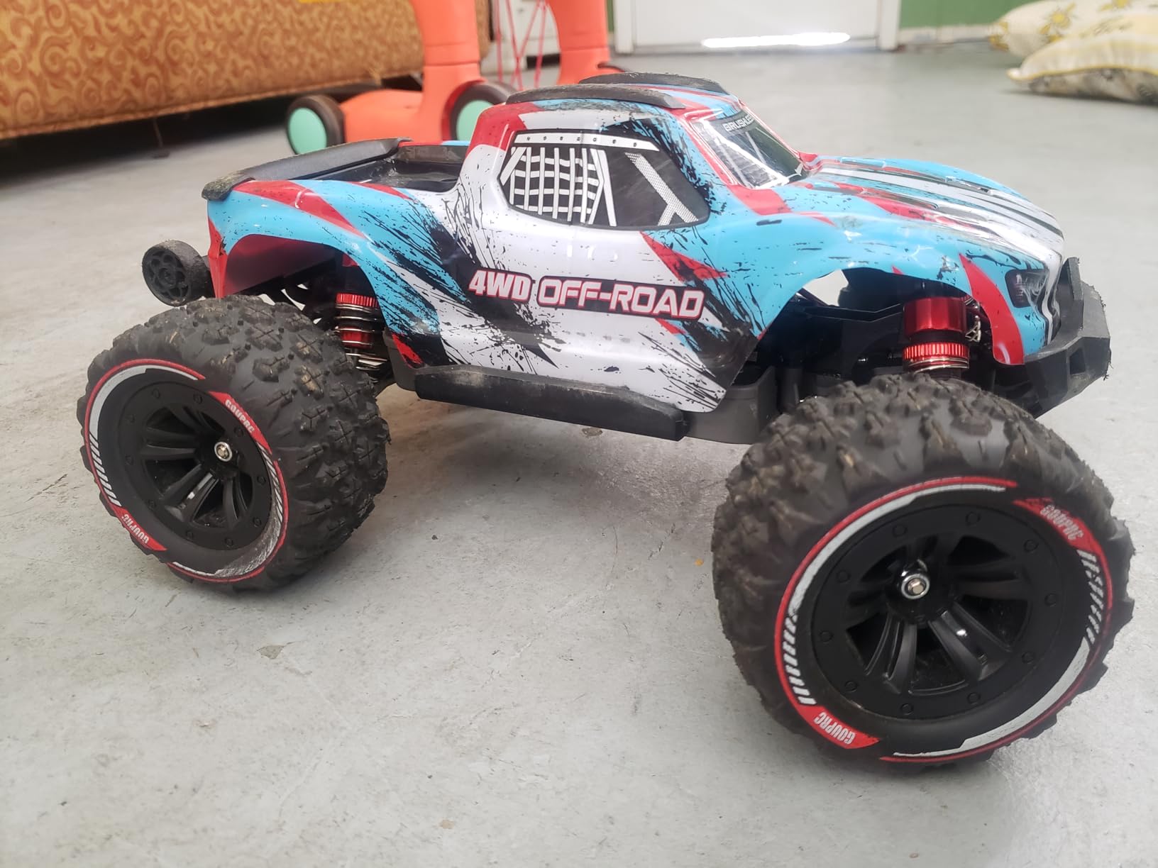 GOUPRC 12mm Hex RC Wheel Tires Set, 3.26 * 1.67 Inches 4PCS Swamp Claw Mud Terrain Tires Accessories for 1/14 1/16 RC Car Crawler Buggy Truck customer photo 2