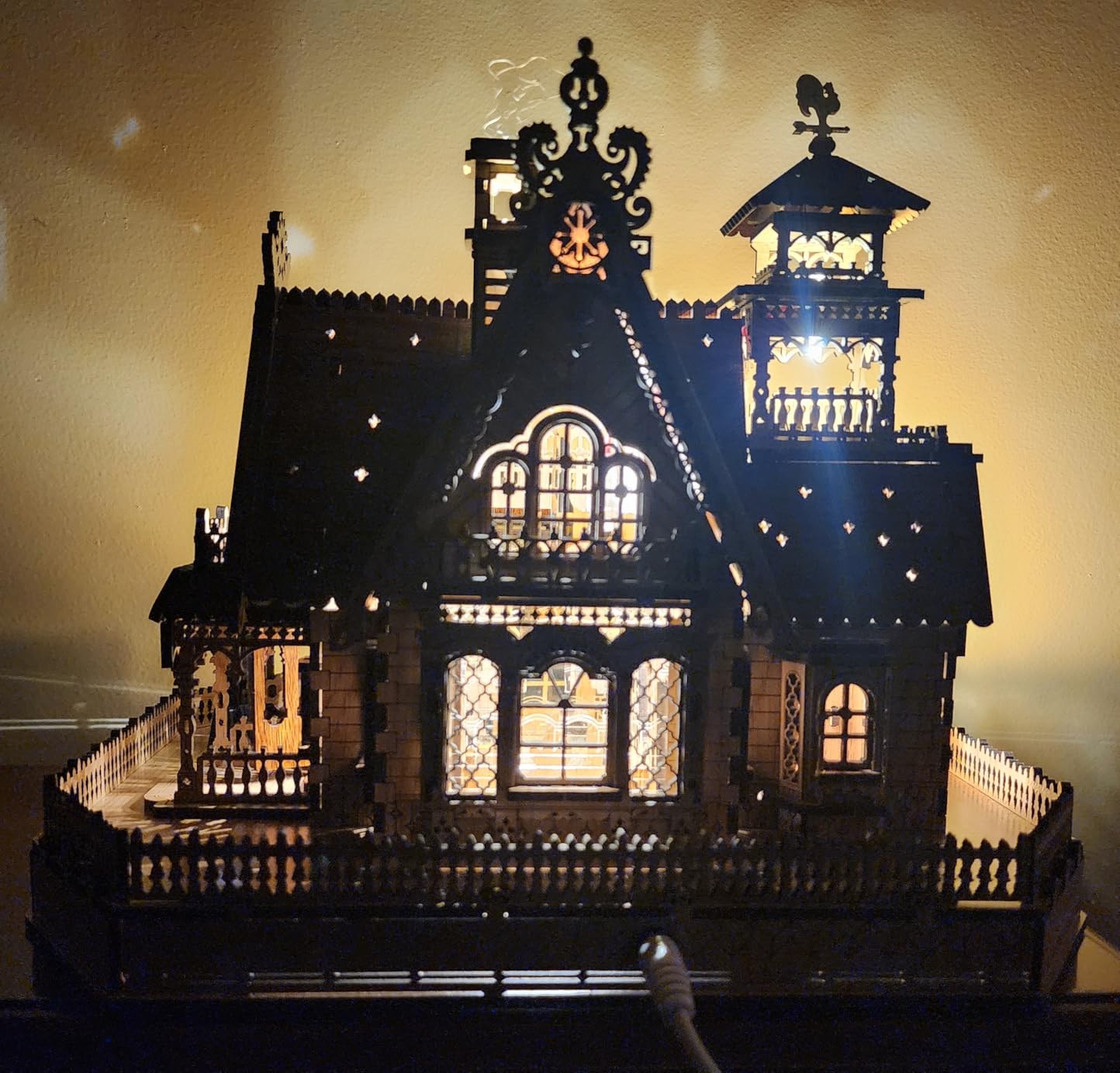FUNPOLA 3D Wood Puzzle Countryside Cottage Model - DIY Miniature Building Kit with Spark LED Lights - Craft Rural Architecture Home Décor Gift for Adults customer photo 2