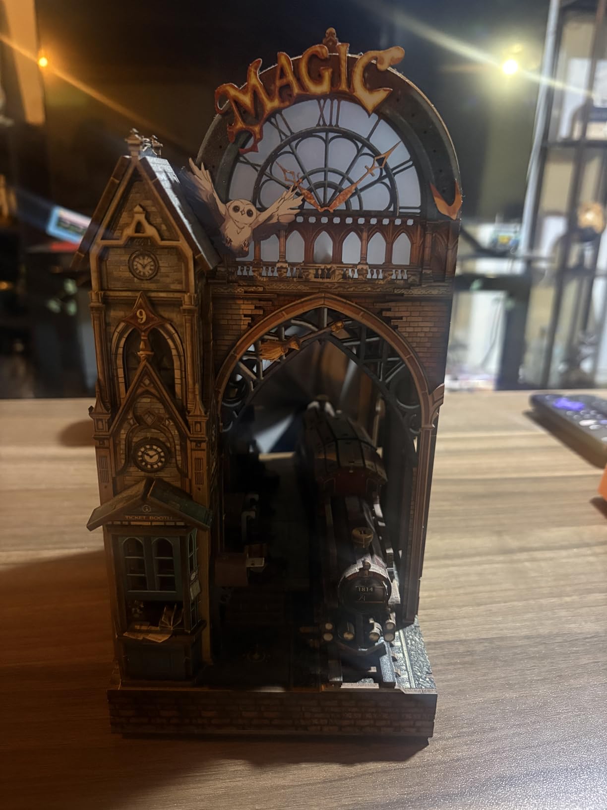 FUNPOLA LED 3D Puzzle Magic Station Book Nook Kit - Interactive 3D Wood Puzzle LED Magical Miniature with Infinite Extension Space customer photo 2