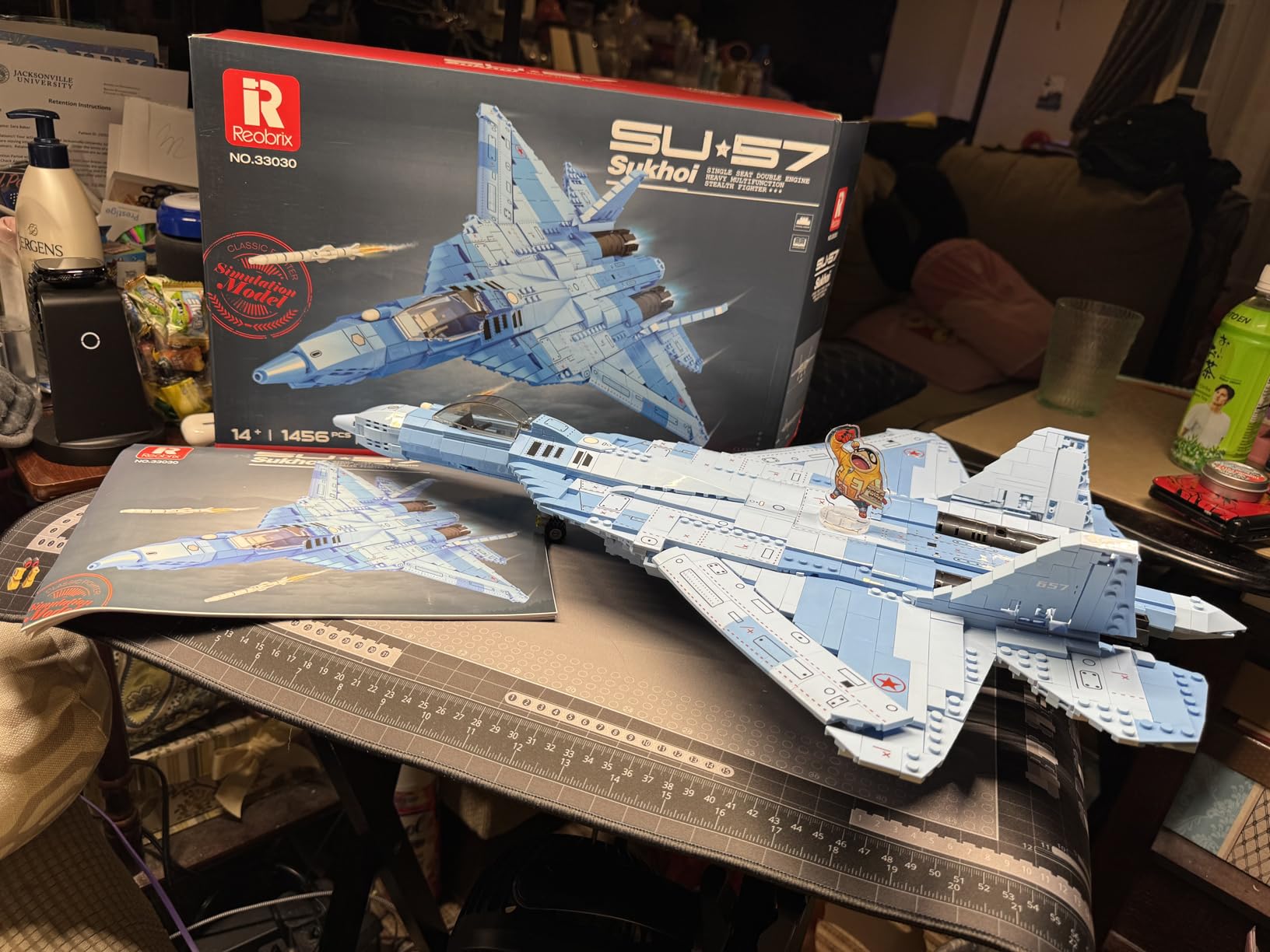 Reobrix SU-57 Fighter Jet Building Set, Fighter Airplane Model Kit 33030 for Adults, Military Plane Model Kit for Men, Cool Decor Military Toys Ideal Gifts for Military Fans Kids 14+(1,456PCS) customer photo 2