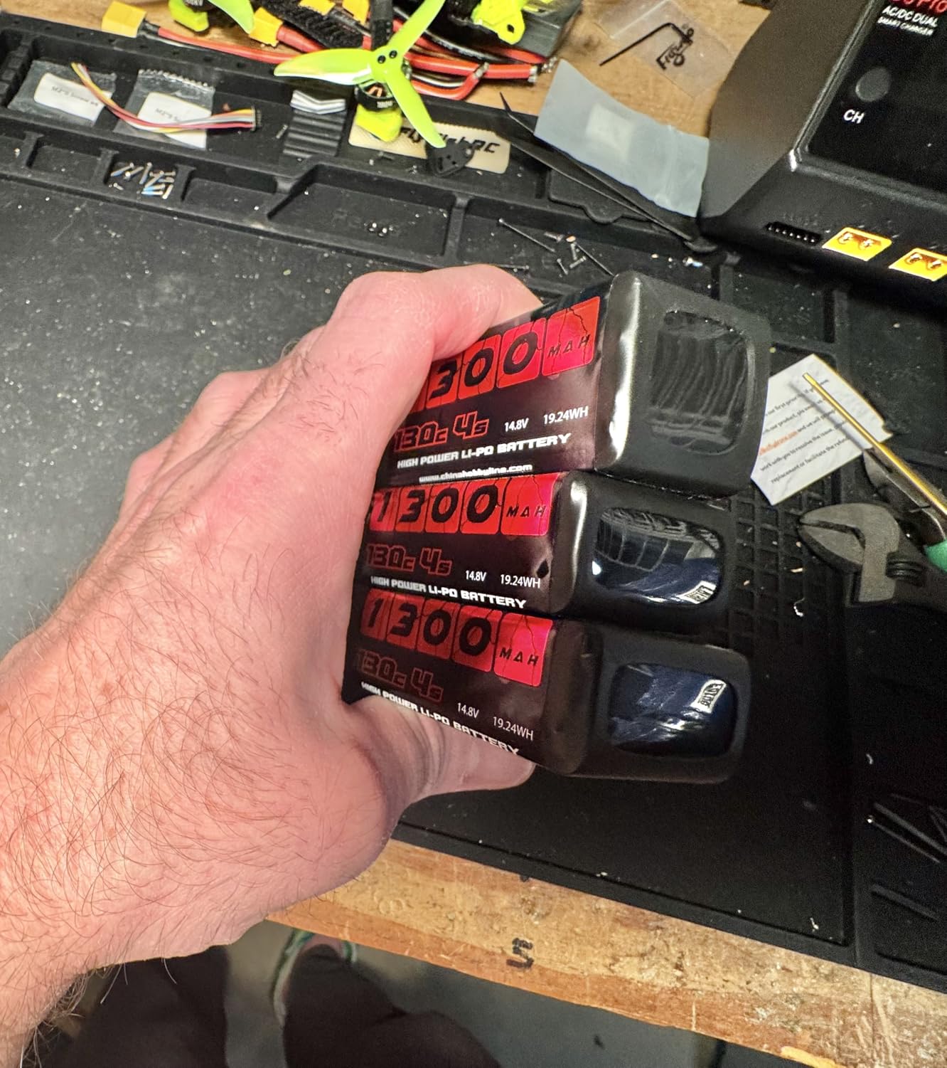 CNHL 1300mAh 4S Lipo Battery 14.8V 130C with XT60 Plug for FPV Racing Helicopter Airplane UAV Racing Drone Battery RC Quadcopter (2 Packs) customer photo 2