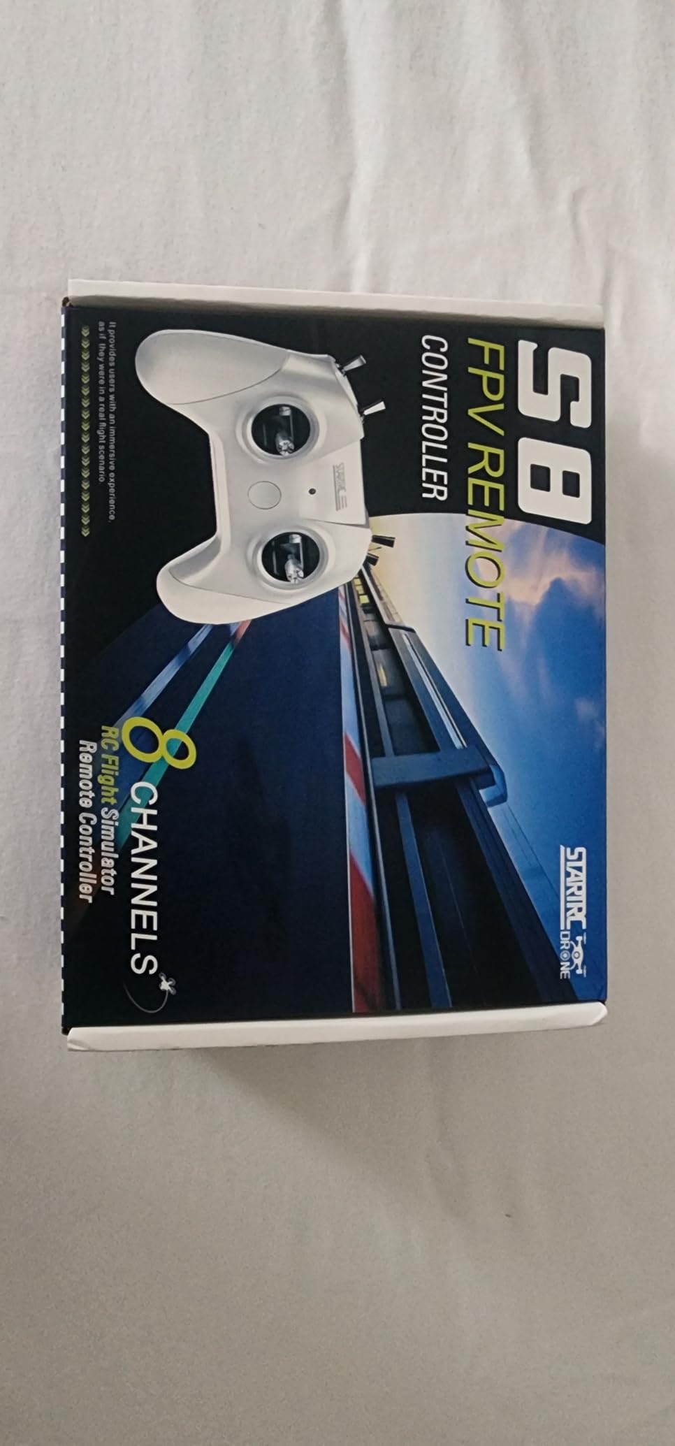 STARDRONE S8 FPV Flight Simulator Controller -Anti-Slip PU Handle, 8 Channel Metal Joystick, Ergonomic Design for DRL/Uncrashed/Liftoff/DCL Beginner Pilots (Mode 2, White) customer photo 1