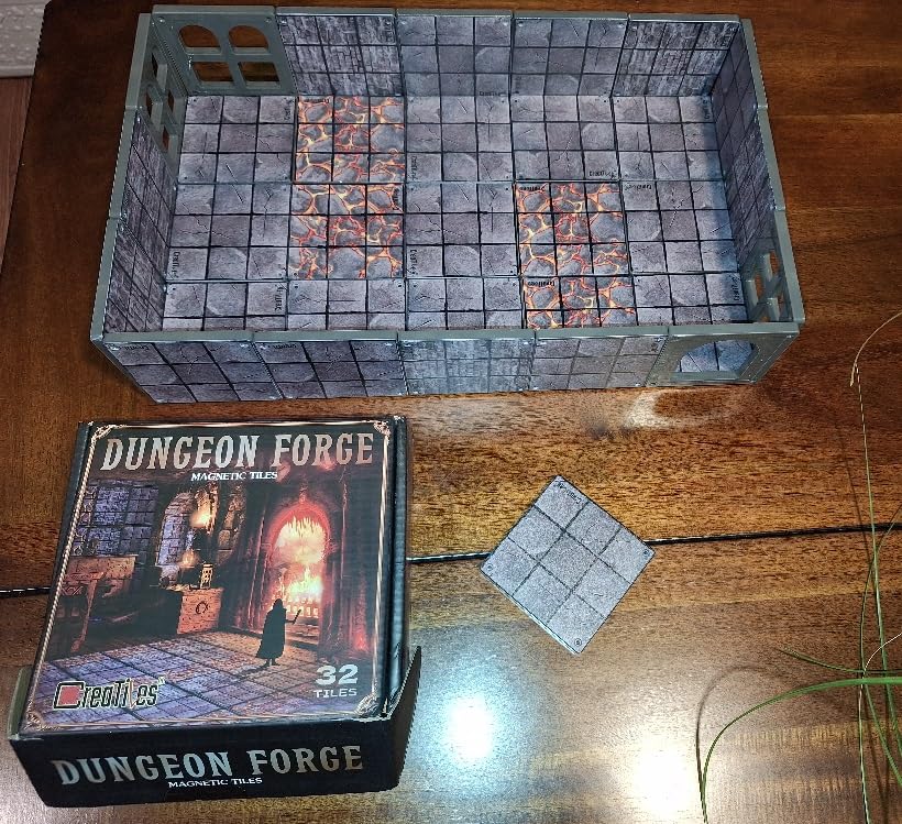 Dungeon Forge Magnetic Battle Tiles - 32 Snap-Together Terrain Pieces for Tabletop RPGs - Create Custom Maps for Dungeons, Castles, & Fantasy Adventures customer photo 1