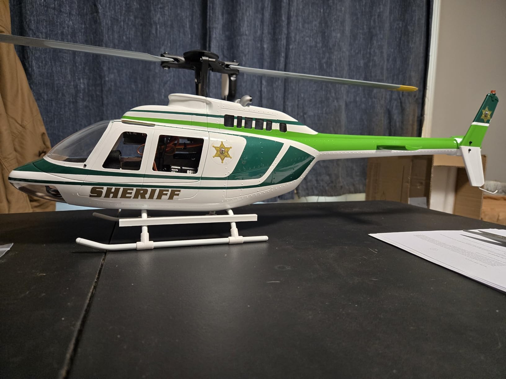 Roban 450 Size RTF B206 Green White RC Helicopter GPS Auto Return X1 Model customer photo 1