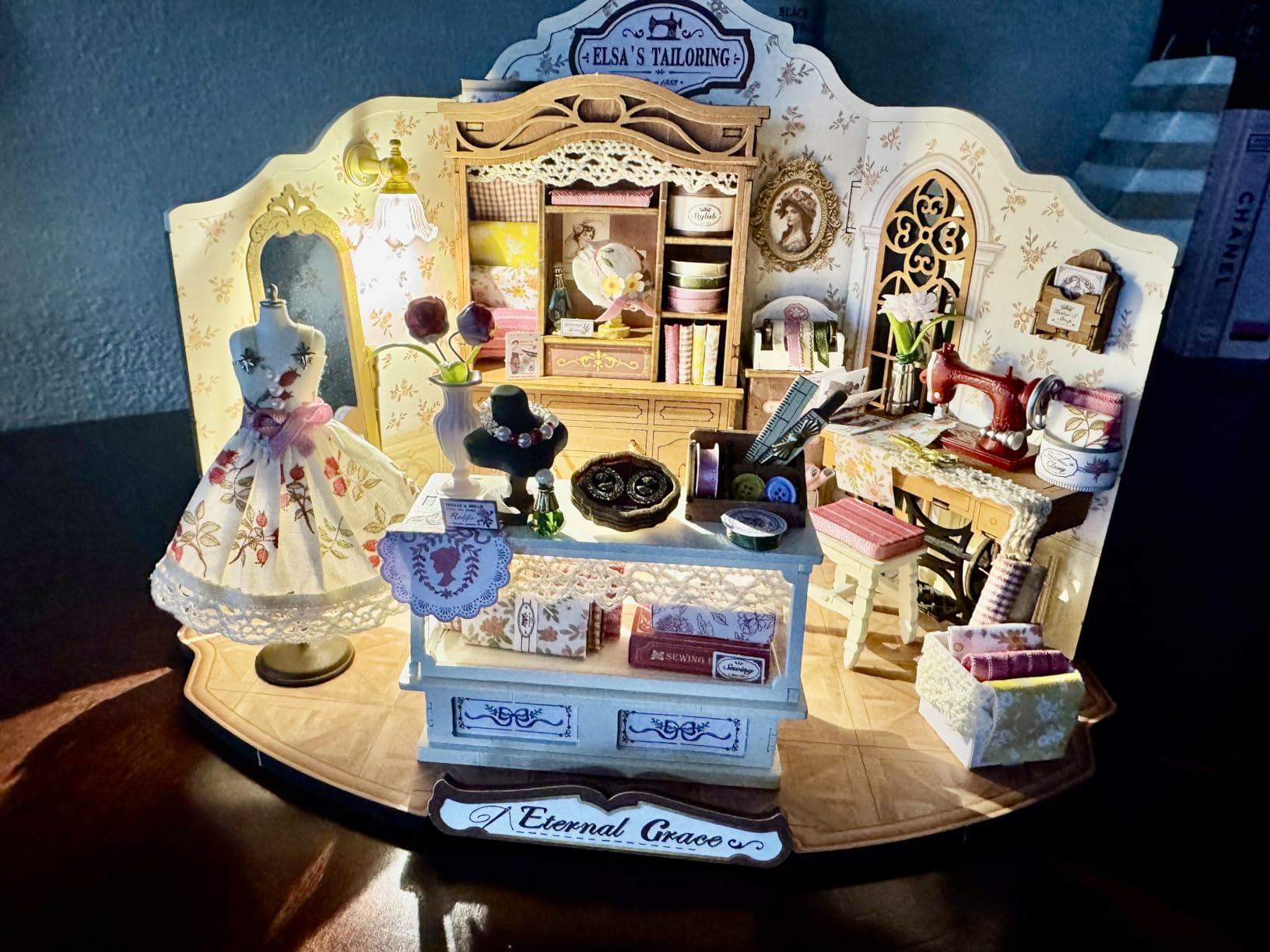 DIY Miniature House Kit Elsa's Tailoring, Mini Dollhouse Kit for Adults, Mini Room Building Kit for Teens customer photo 1