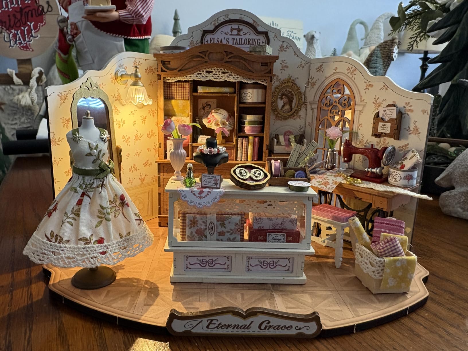 DIY Miniature House Kit Elsa's Tailoring, Mini Dollhouse Kit for Adults, Mini Room Building Kit for Teens customer photo 2