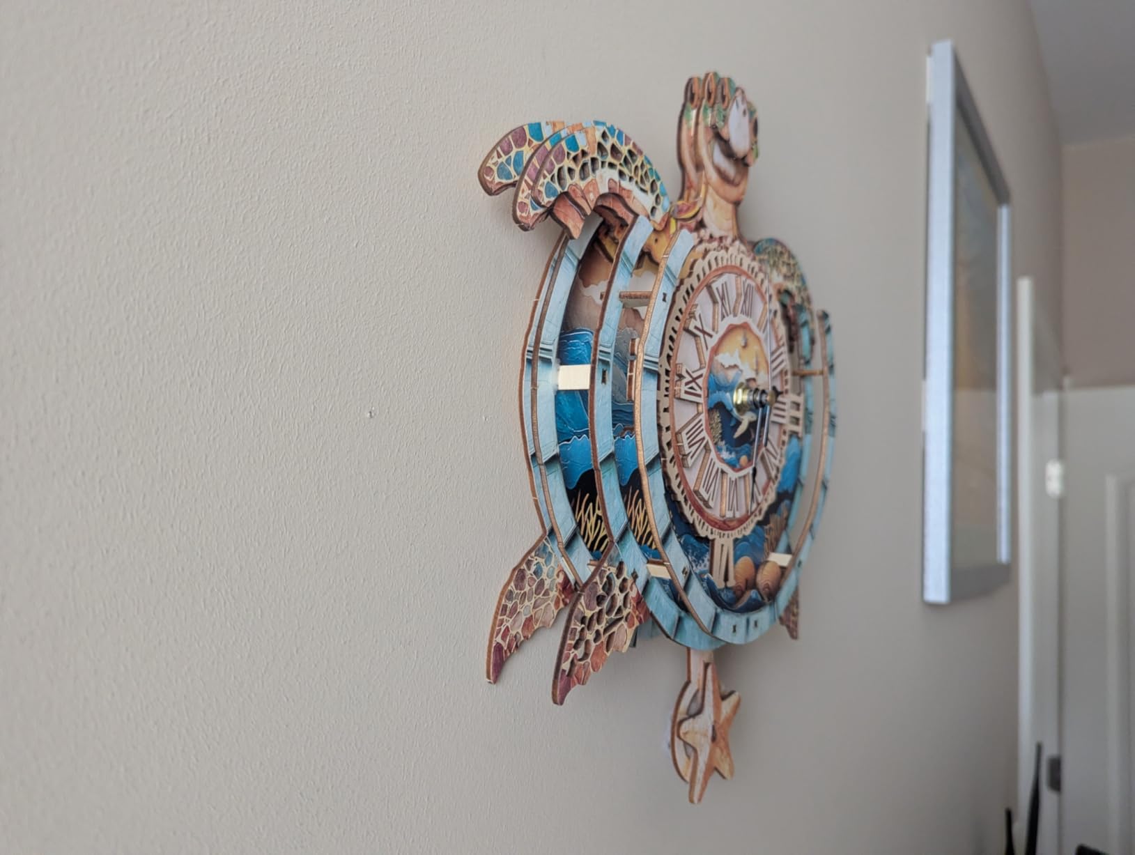 3D Puzzles for Adults Clock-Turtle Design Model Kit-Mechanical DIY Pendulum Clock with Roman Numerals-Desk Home Office Decor Personalized Gift for DIY Lovers customer photo 1