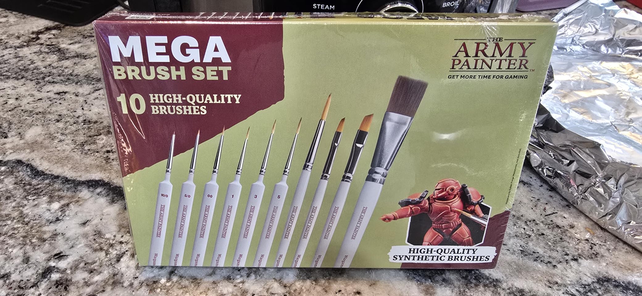 Mega Brush Set, 10 Wargamers Miniature Paint Brushes - 3 for Layering, 2 for Drybrushing, 3 for Detailing & 2 for Large Models customer photo 1