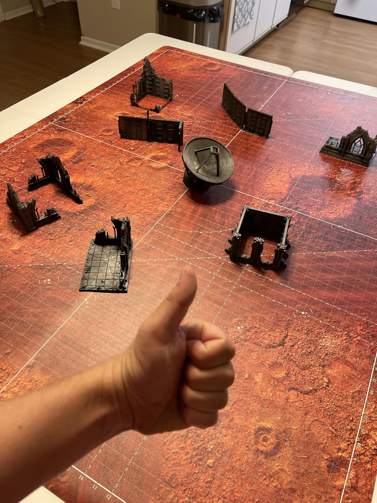 Jucoci Tabletop Wargaming Battlemat 44'' x 60'' with WH40K Deployment Zones and Grid (Mars) customer photo 1