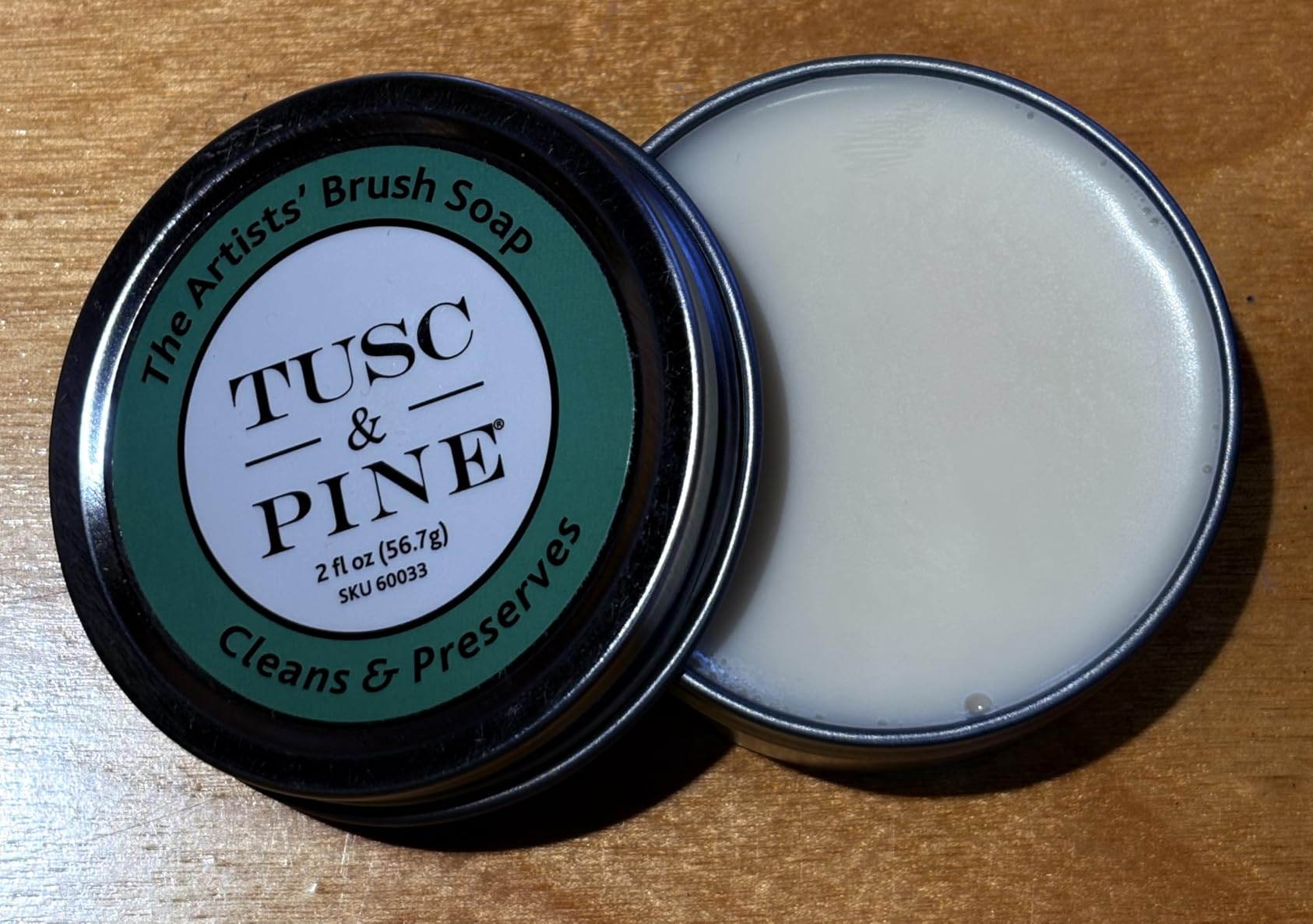 Tusc & Pine The Artists' Brush Soap - 2oz Plant-Based Brush Cleaner, Oil, Acrylic, Watercolor Paint - Nourishes Bristles; Made in North Carolina; Alkali Soap, Gentle Pine Fragrance customer photo 2