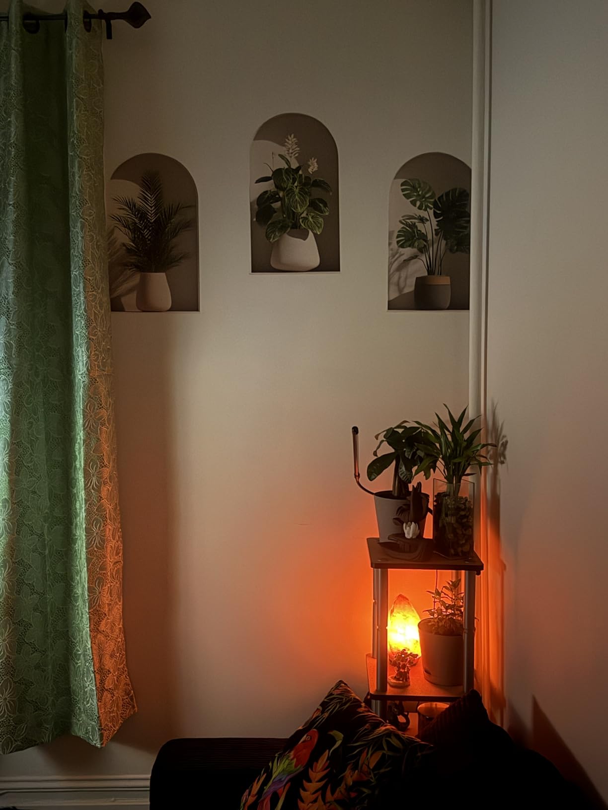 3D Potted Plants Wall Stickers, Green Plants Wall Decals, Peel and Stick 3D Magic Art Sticker, for Living Room Bedroom Aisle Entrance Sofa Backdrop Yoga Room Home Decor (Potted Flower Decor 46) customer photo 1