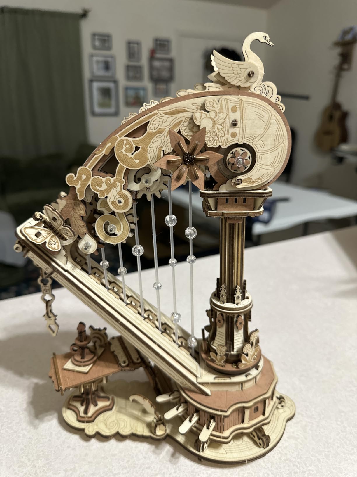 ROKR 3D Puzzle Magic Harp Music Box, Buildable Model Kit with Mechanical Movement & Ave Maria Melody, Elegant Home Decor for Desk & Shelf customer photo 2