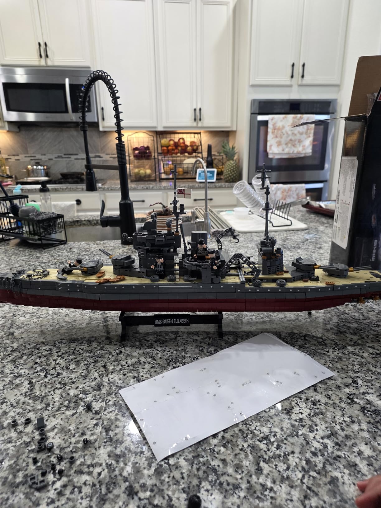 WW2 Military Queen Elizabeth Battleship Building Set, Large-Sized Warship, A Gift Compatible with Lego for Adult Collection (2277 Pcs) customer photo 1
