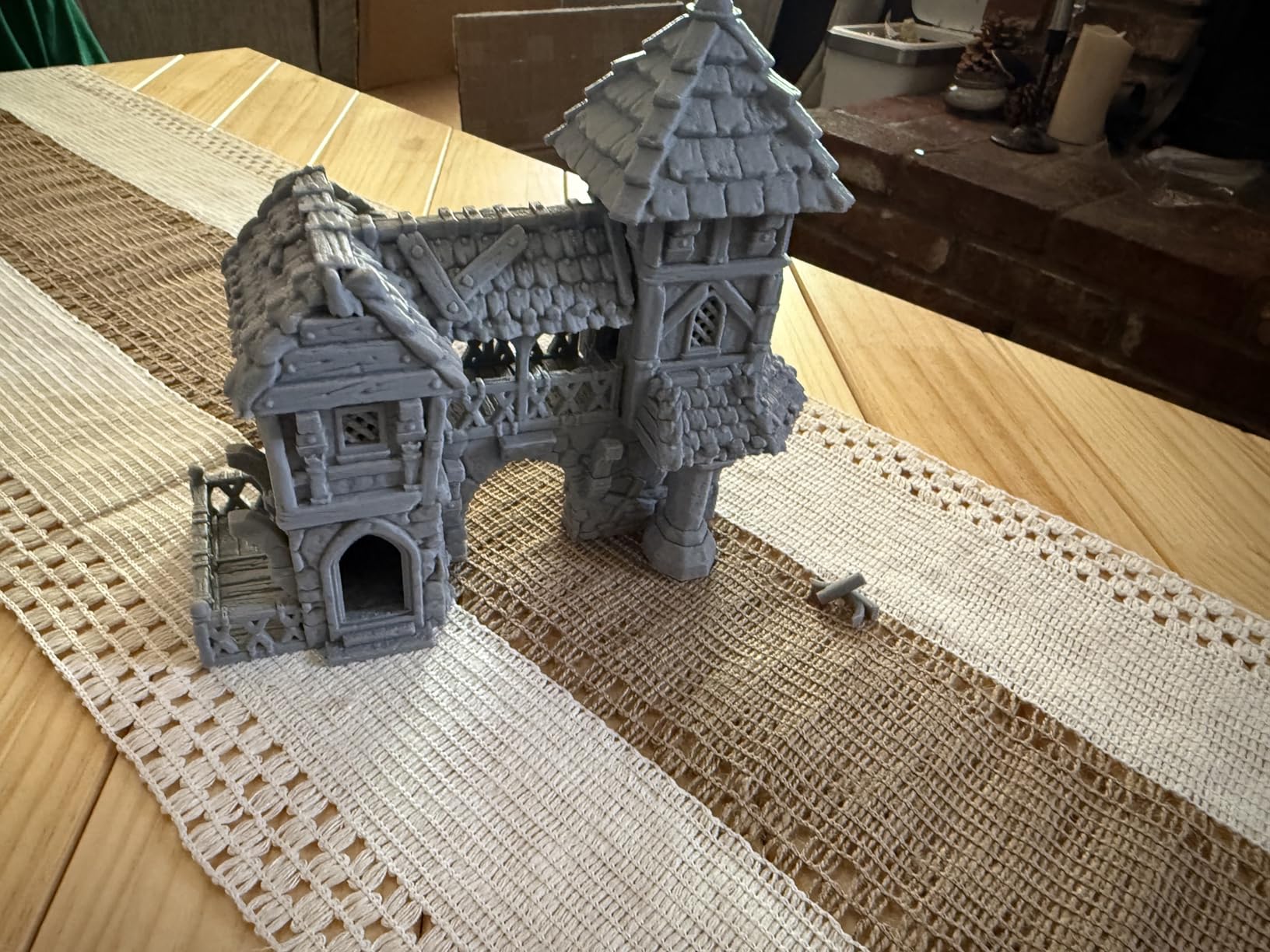 Unpainted 3D Printed Tabletop RPG Terrain - 25 Scale Map Props for Trench Crusade & DND Bundle, Gable Roof Medieval Residence Scenery - Medieval Village F (AF1124F) customer photo 2