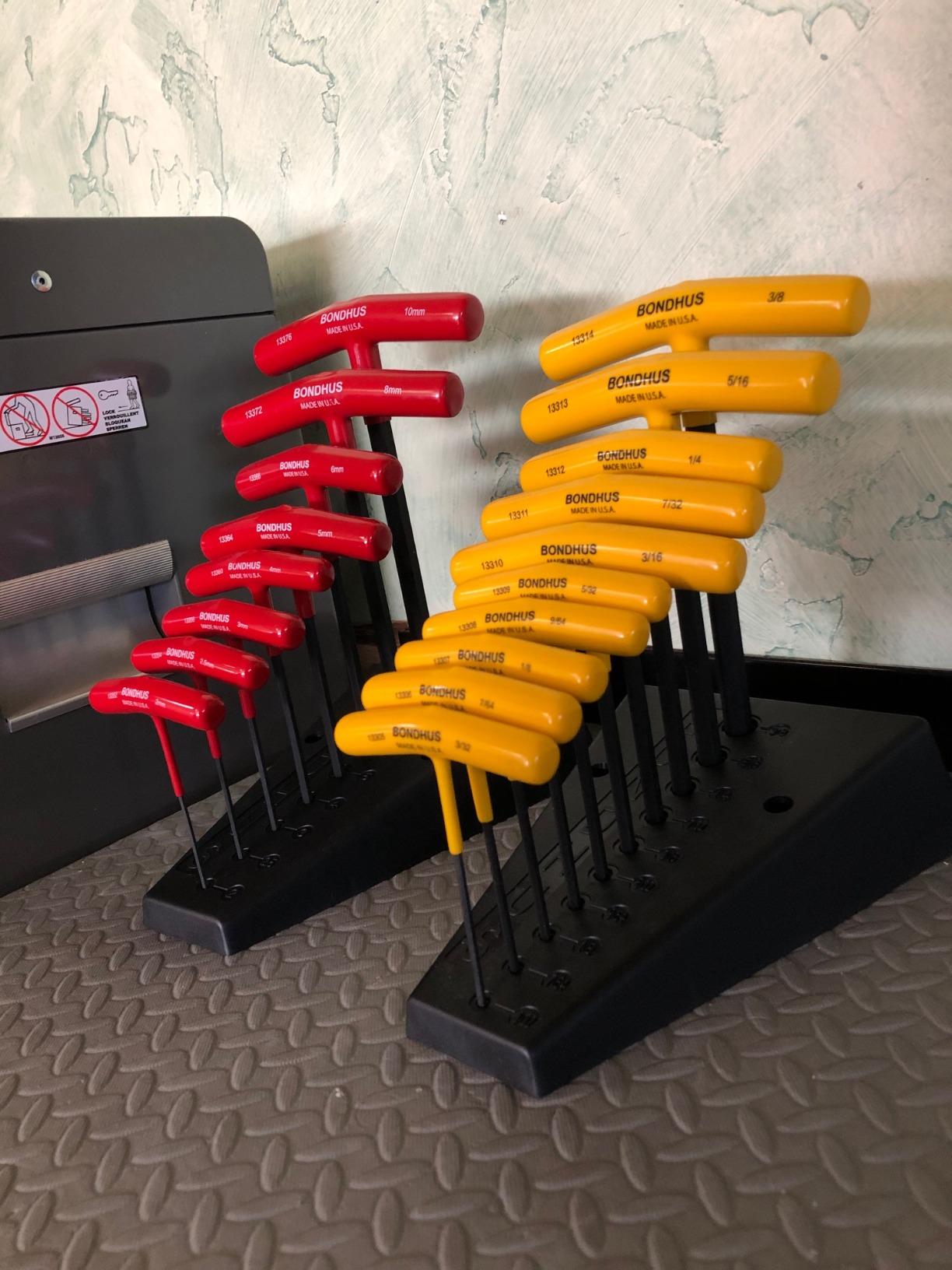Bondhus 13389 Set of 8 Hex T-handles w/Stand, sizes 2-10mm, Multicolor, One Size customer photo 1