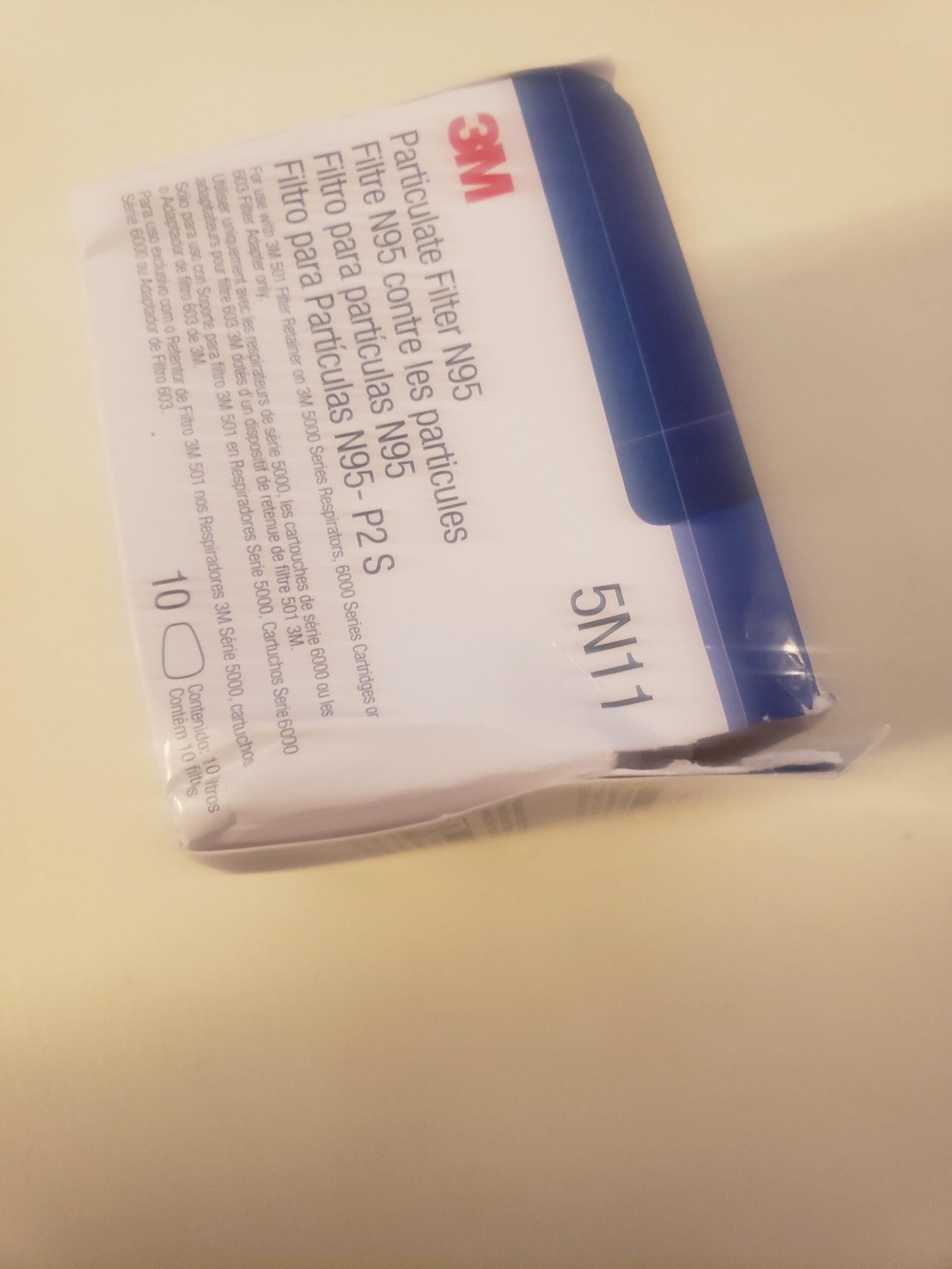3M N95 Respirator Filter, 5N11, Disposable, Helps Protect Against Non-Oil Based Particulates, Use With 3M 5000 Series Respirators or 6000 Series Gas and Vapor Cartridges, 10 Pack customer photo 1