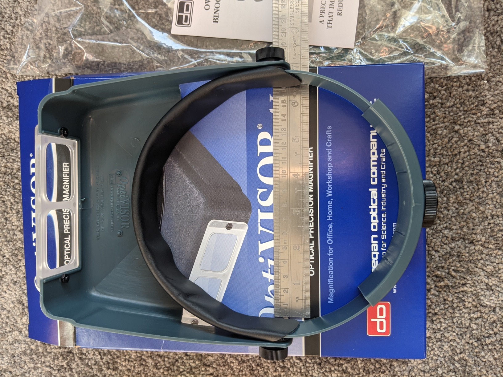 Donegan LX-5 OptiVISOR Headband Magnifier, 2.25X Magnification Optical-Grade Acrylic Lens Plate, 8