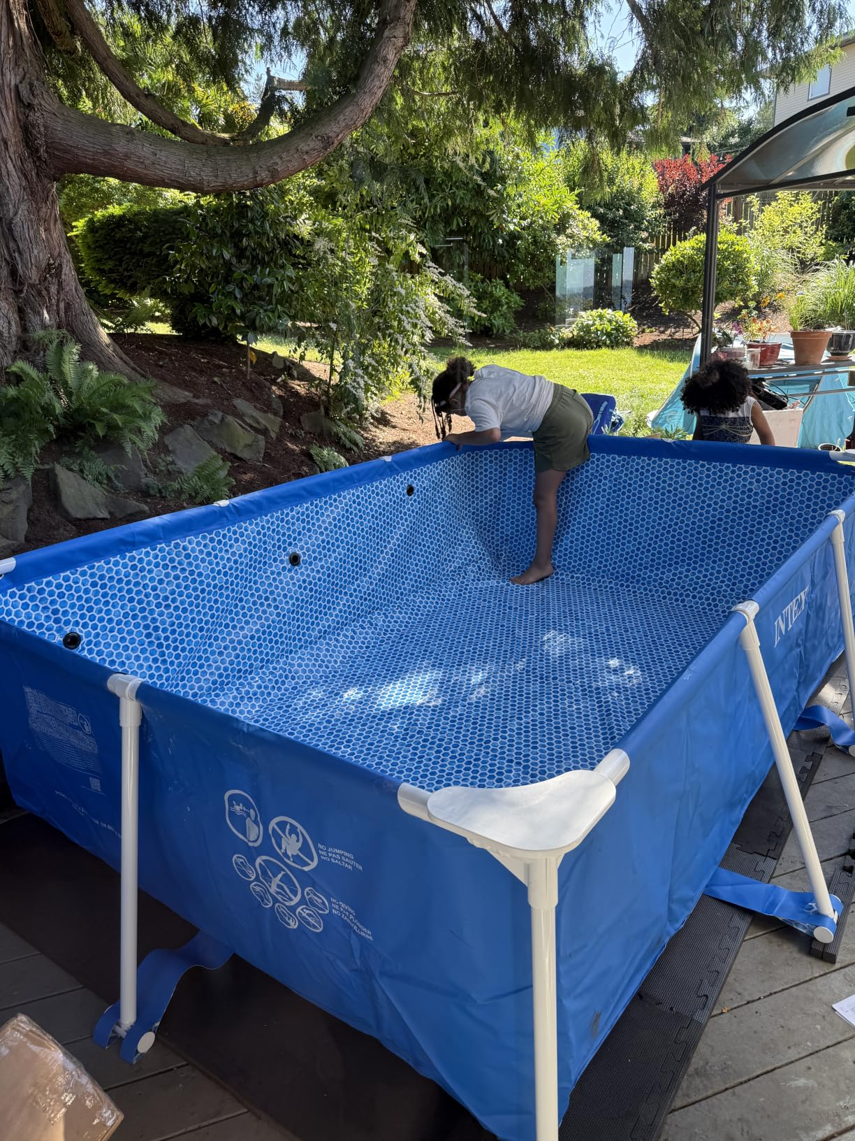 INTEX Rectangular Frame 14 ft 9 in x 7 ft 3 in x 33 in Above Ground Pool, Swimming Pool with Steel Frame, Pump Not Included customer photo 2