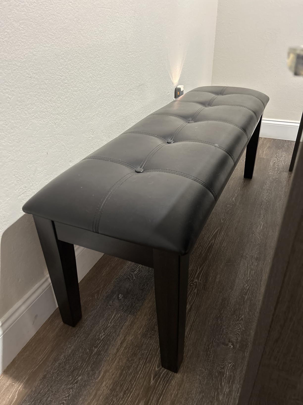 Signature Design by Ashley Ralene Tufted Upholstered Dining Room Bench, Medium Brown customer photo 2
