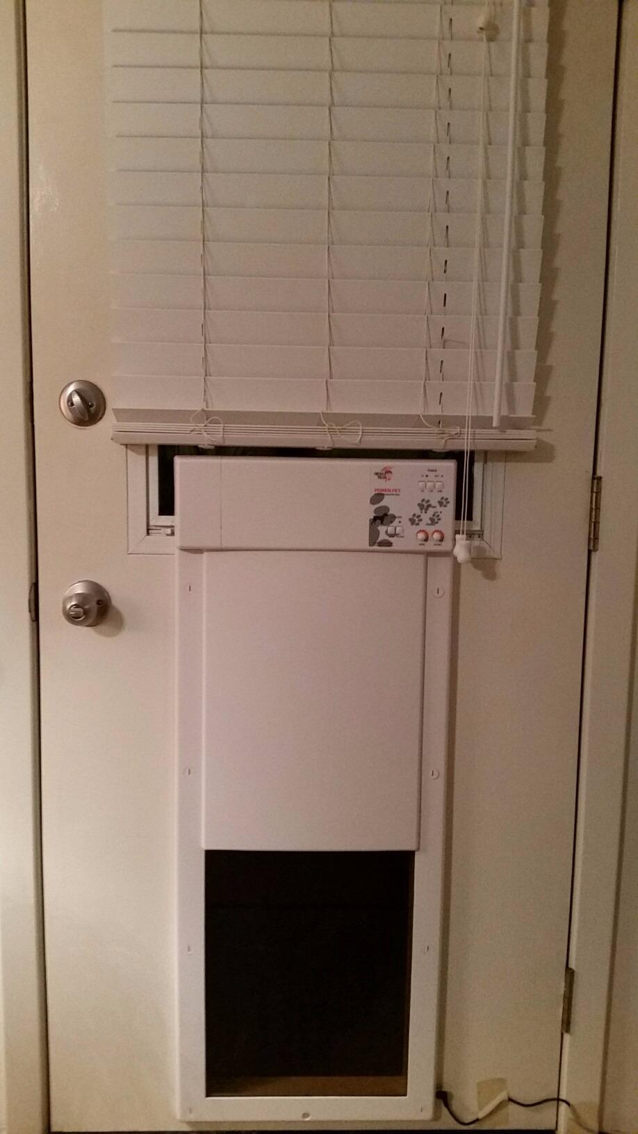 Genuine Power Pet Fully Automatic Pet Door from High Tech Pet Brand. Pet Collar Operated, 4 Way Access, Directional Sensing, Dead Bolt Lock, Air Tight, Quick, Quiet Operation customer photo 2