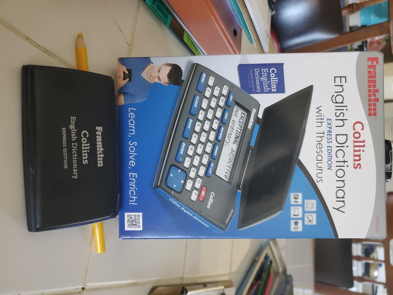 Franklin Collins English Digital Dictionary Express Edition - Your Language Companion with Thesaurus, Games, Converters with Synonyms and Antonyms - Electronic customer photo 1