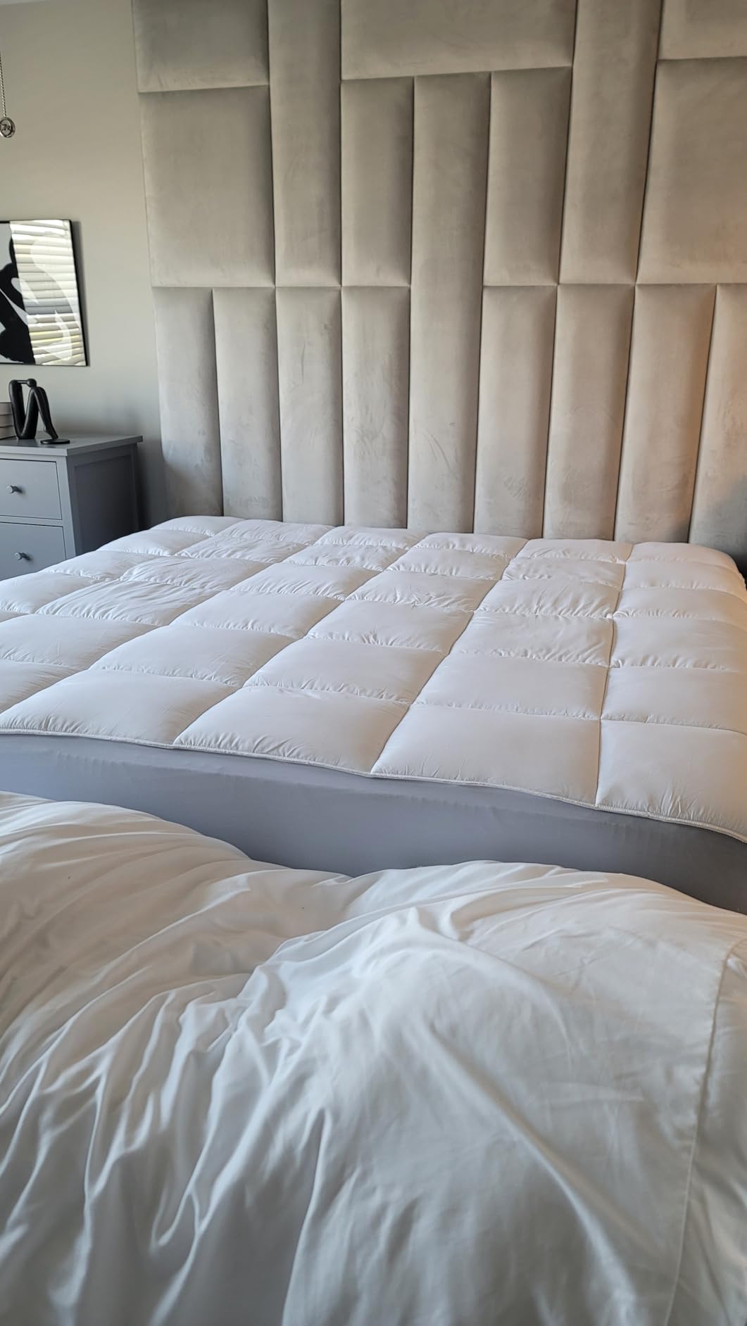 HOSPITOLOGY PRODUCTS Hypoallergenic Mattress Cover - Overstuffed - Deep Pocket - Goose Down Alternative Pillow Top Mattress Topper Queen - 60
