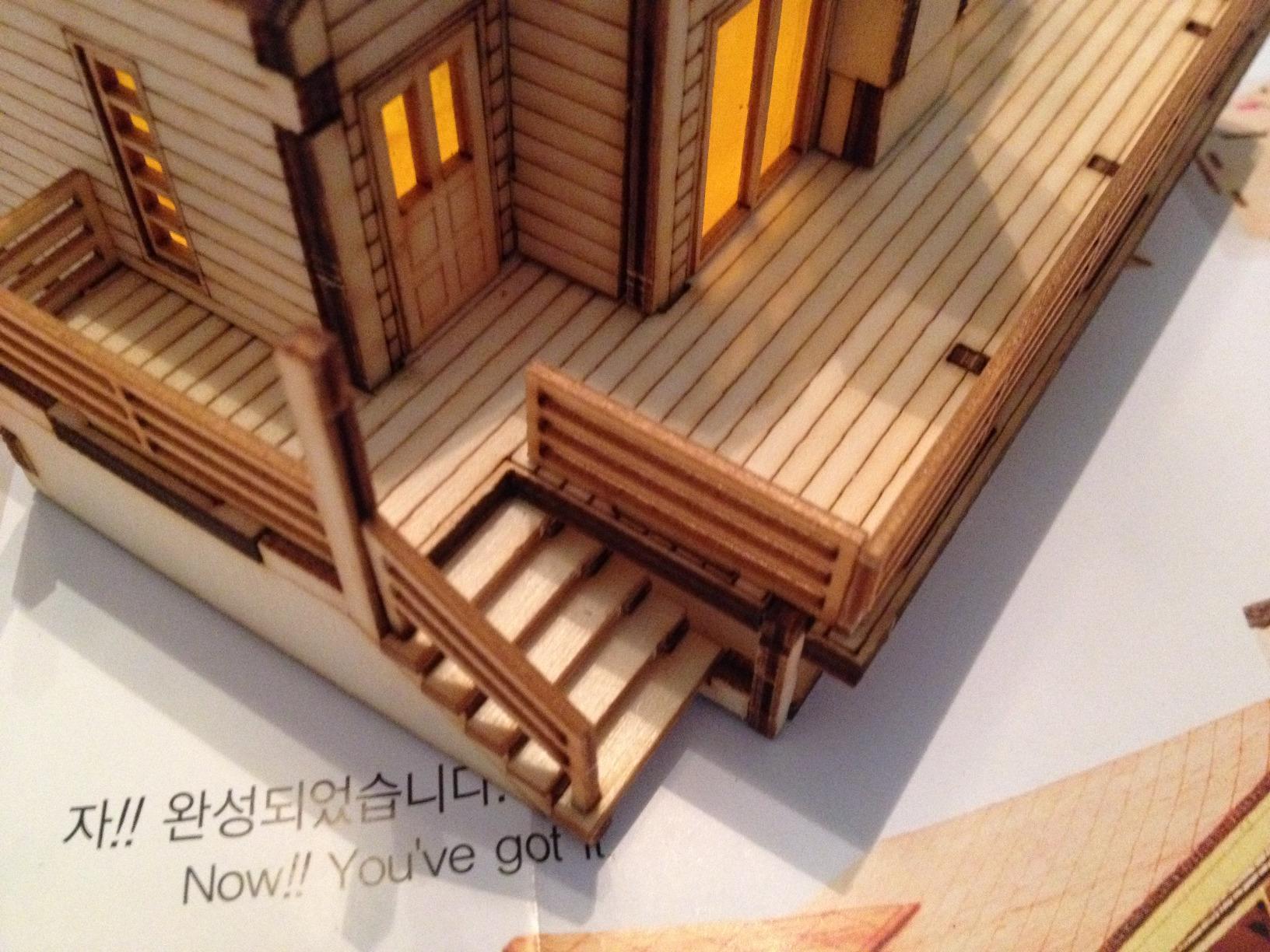 Desktop Wooden Model Kit Garden House A with a Large Deck by YOUNGMODELER by Young Modeler customer photo 2