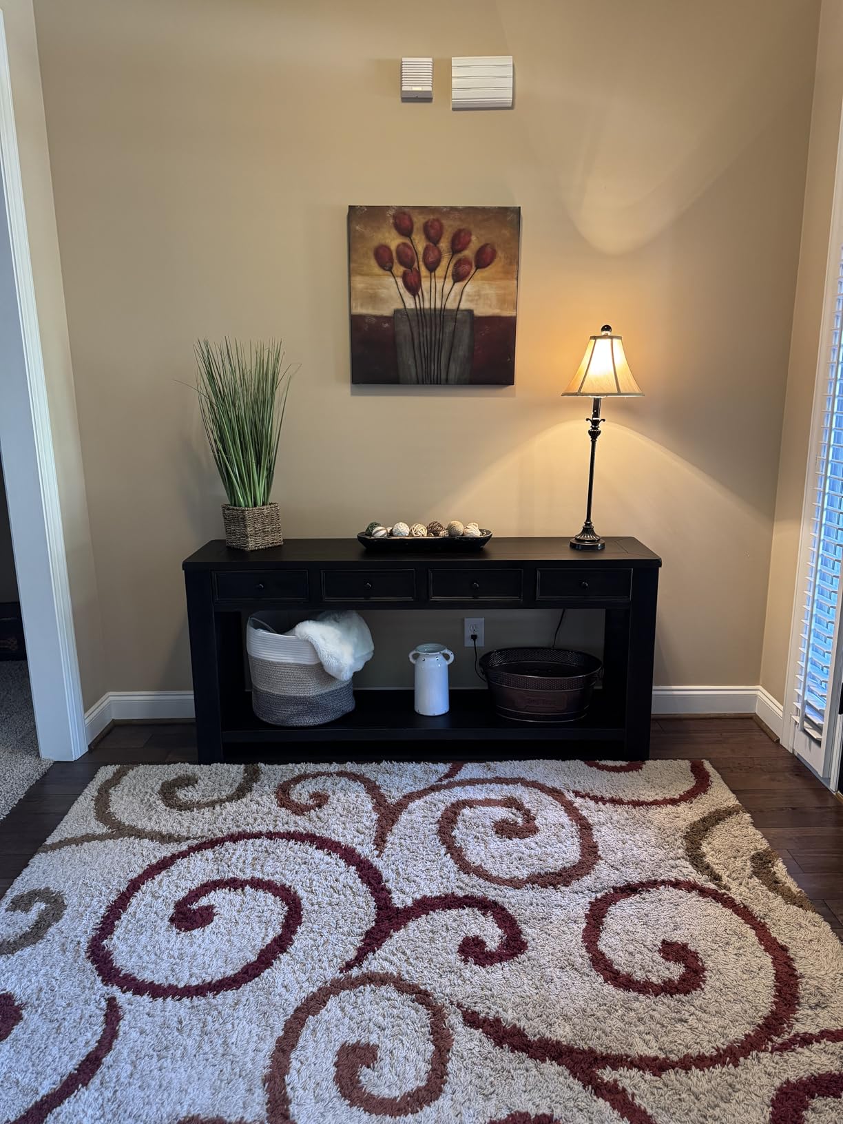 Signature Design by Ashley Gavelston Sofa Table, Couch Table with Drawers & Shelf, Hand-Finished Wood Console for Living Room or Entryway, Weathered Black customer photo 2