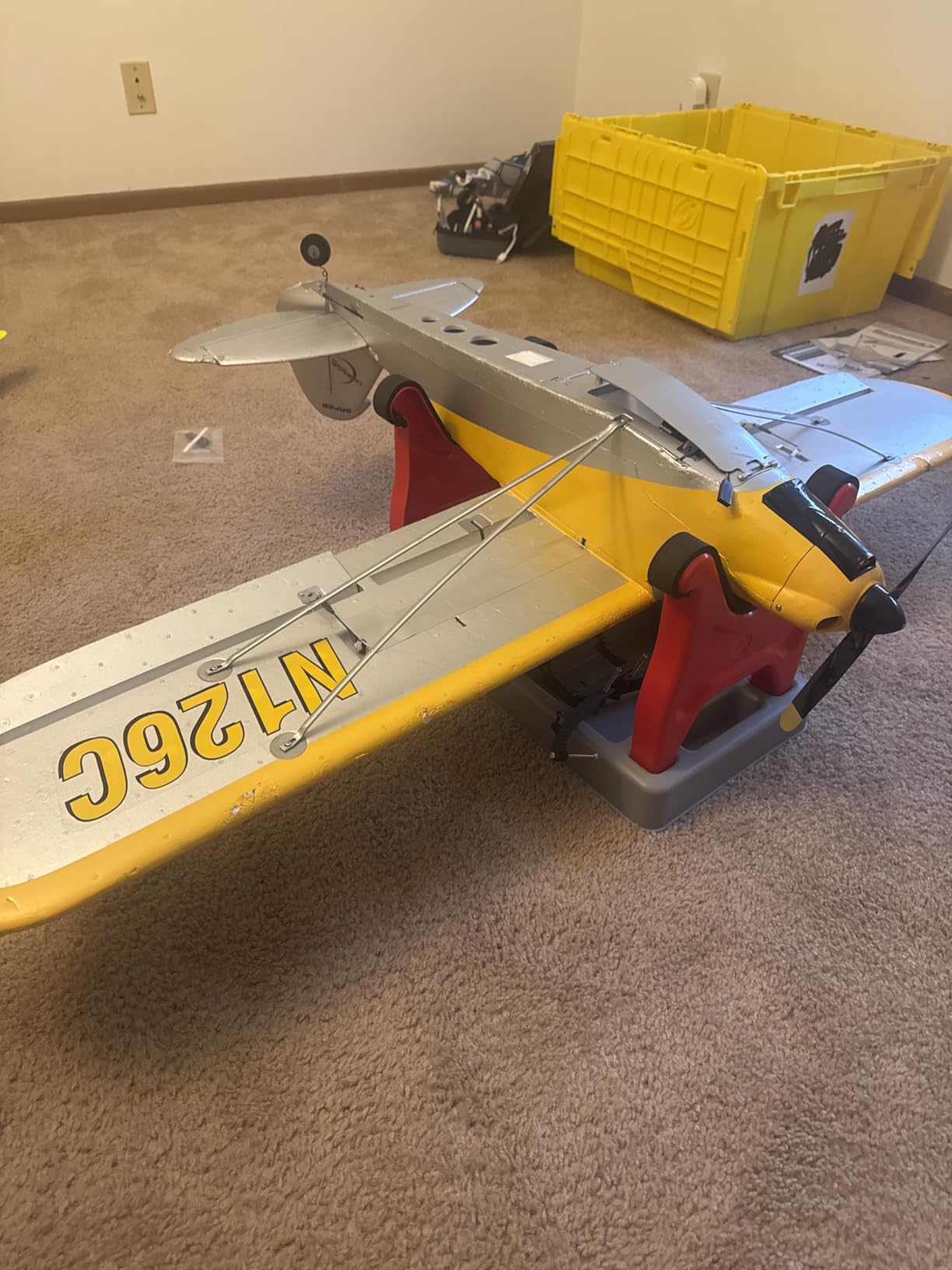 Ernst Manufacturing Ultra Stand for Model Airplanes - Durable Aircraft Assembly and Maintenance Work Stand - Fuel-Resistant Plastic, Features Tool Compartments - Blue customer photo 2
