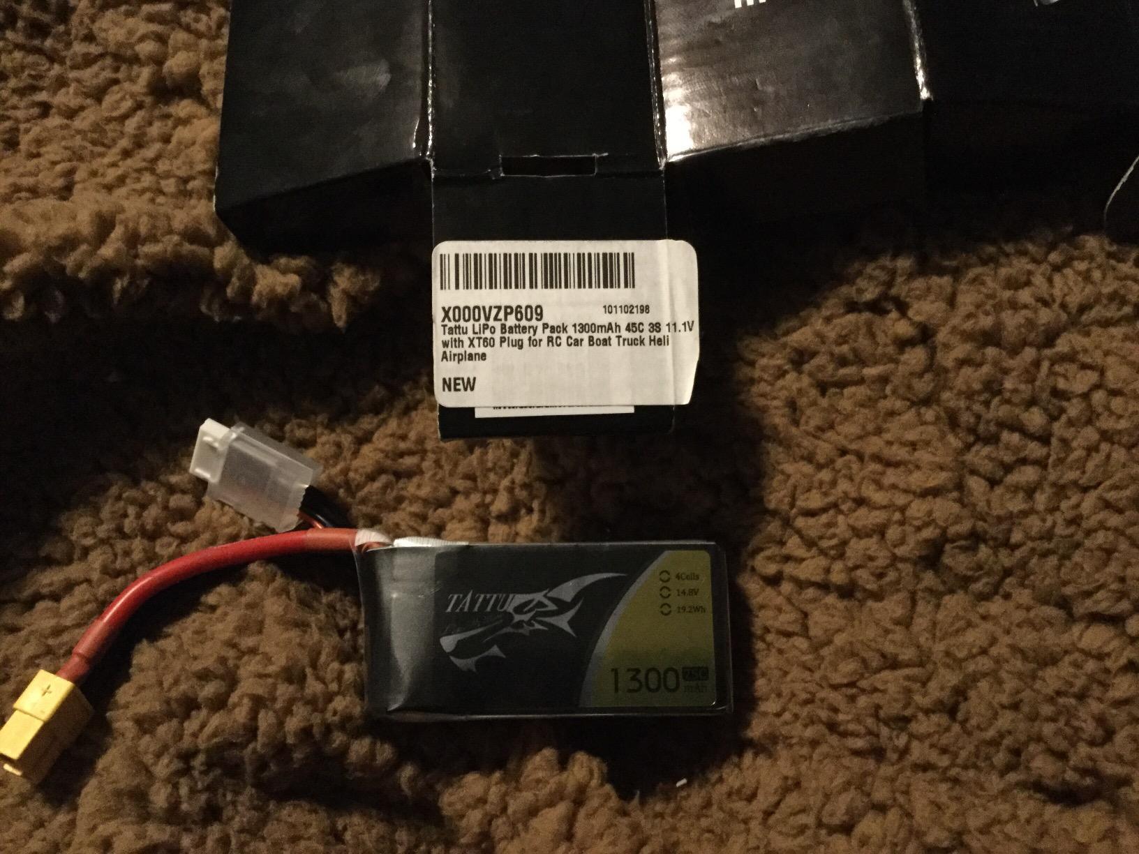 TATTU 3S 11.1V 1300mAh 45C LiPo Battery Pack with XT60 Plug customer photo 2