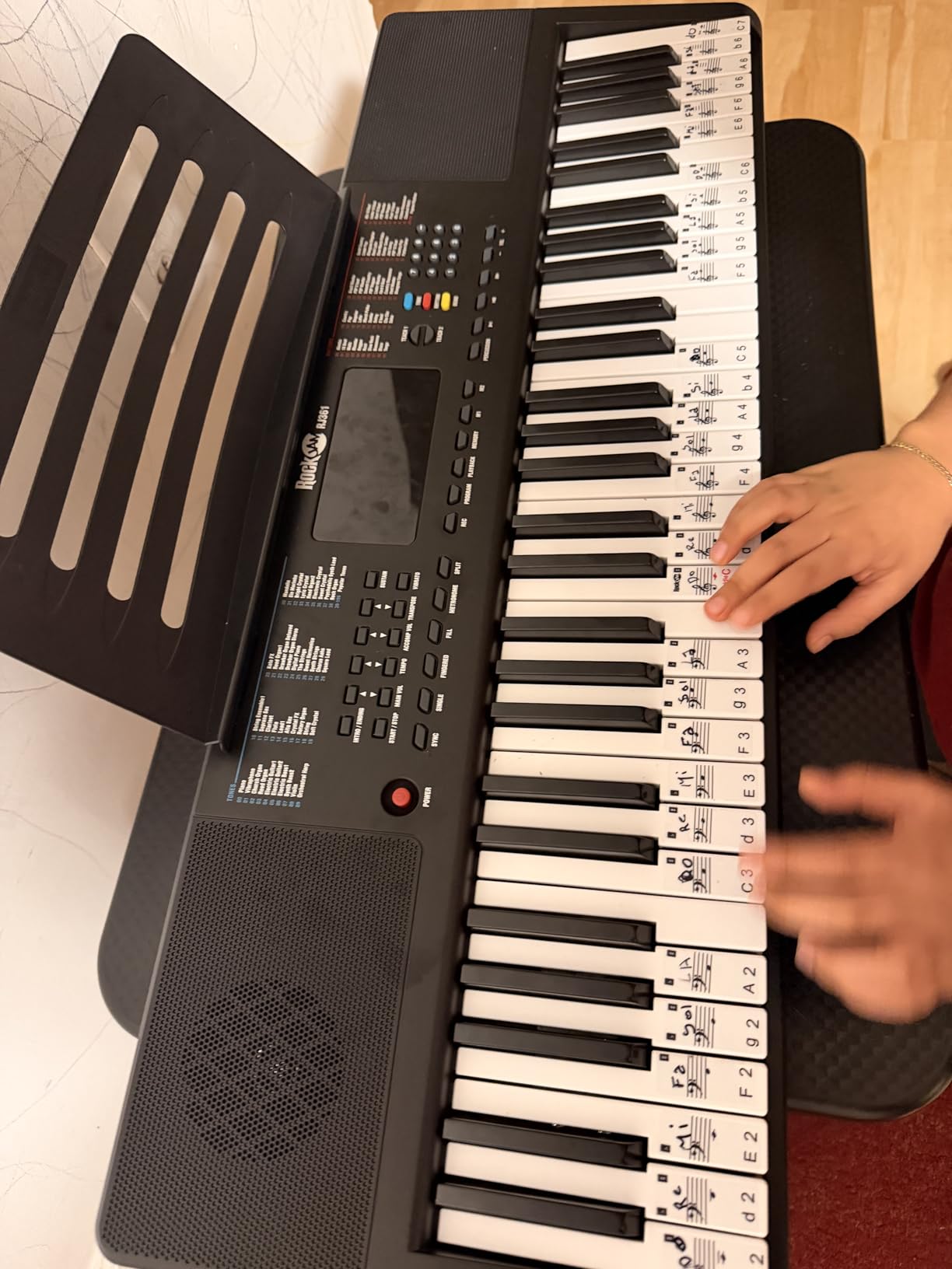 RockJam 54 Key Keyboard Piano with Power Supply, Sheet Music Stand, Piano Note Stickers & Lessons customer photo 1