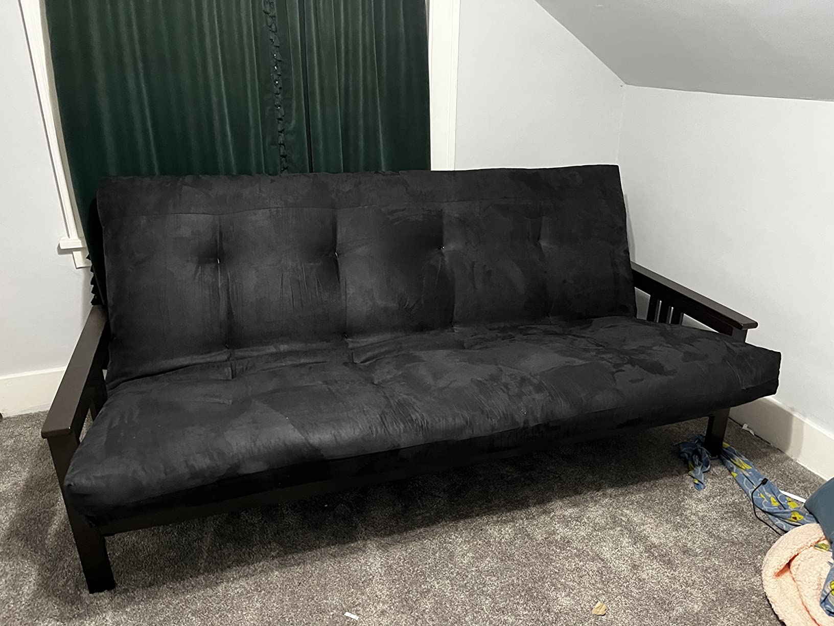 Kodiak Furniture Monterey Queen Futon Set in Espresso Finish, Suede Black customer photo 1